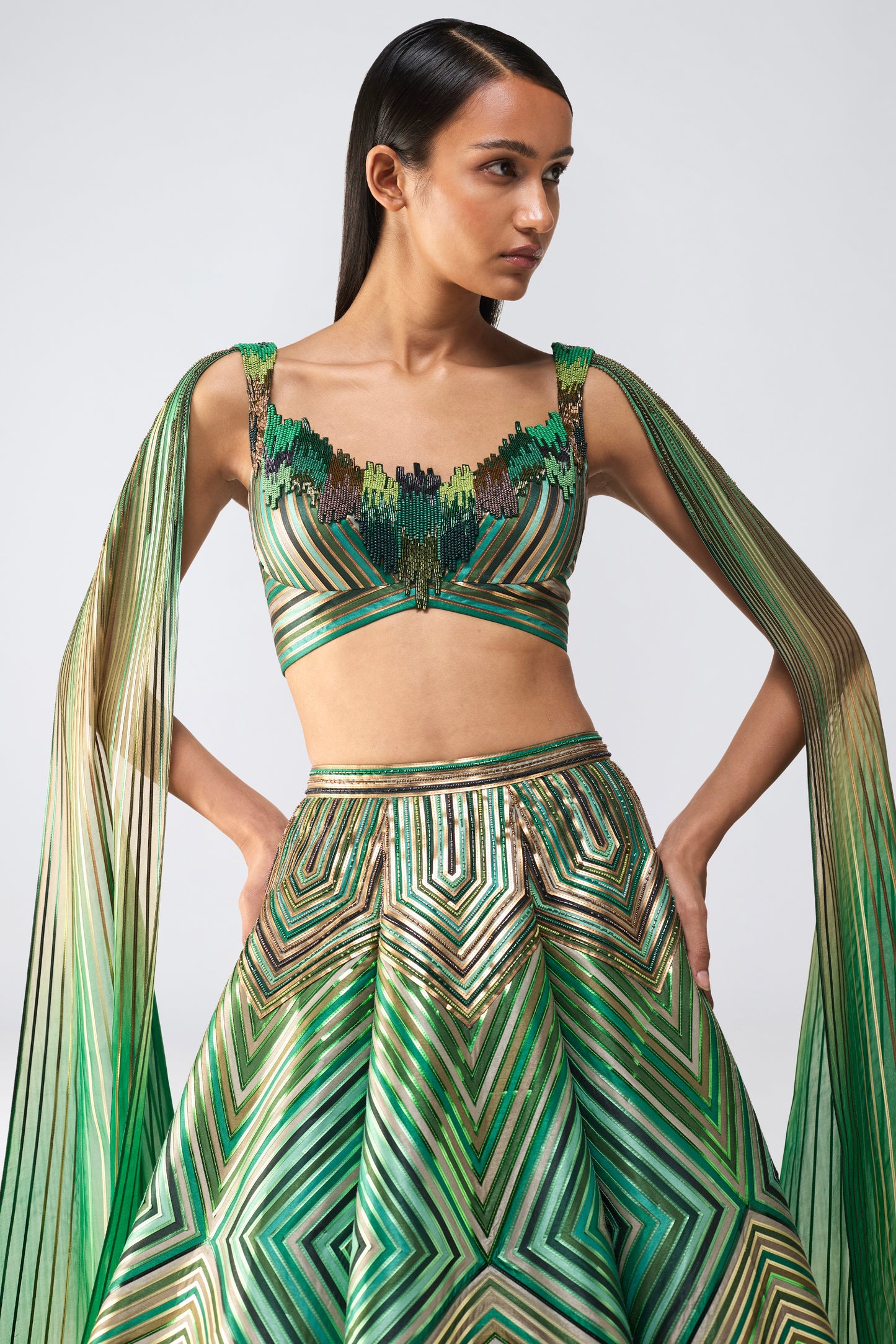 Metallic Supersonic Top With Wings And Skirt