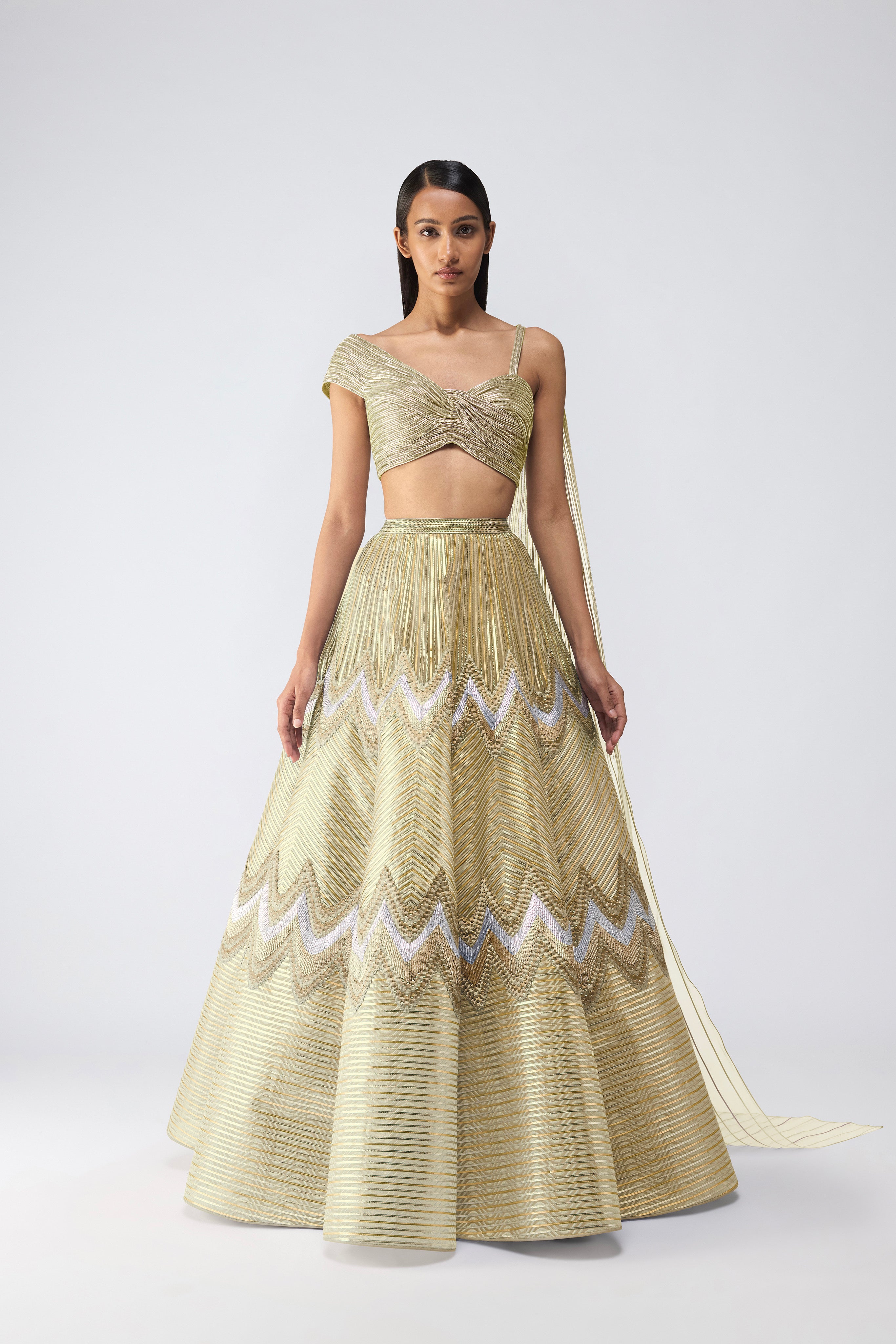 Metallic Top And Scale Skirt