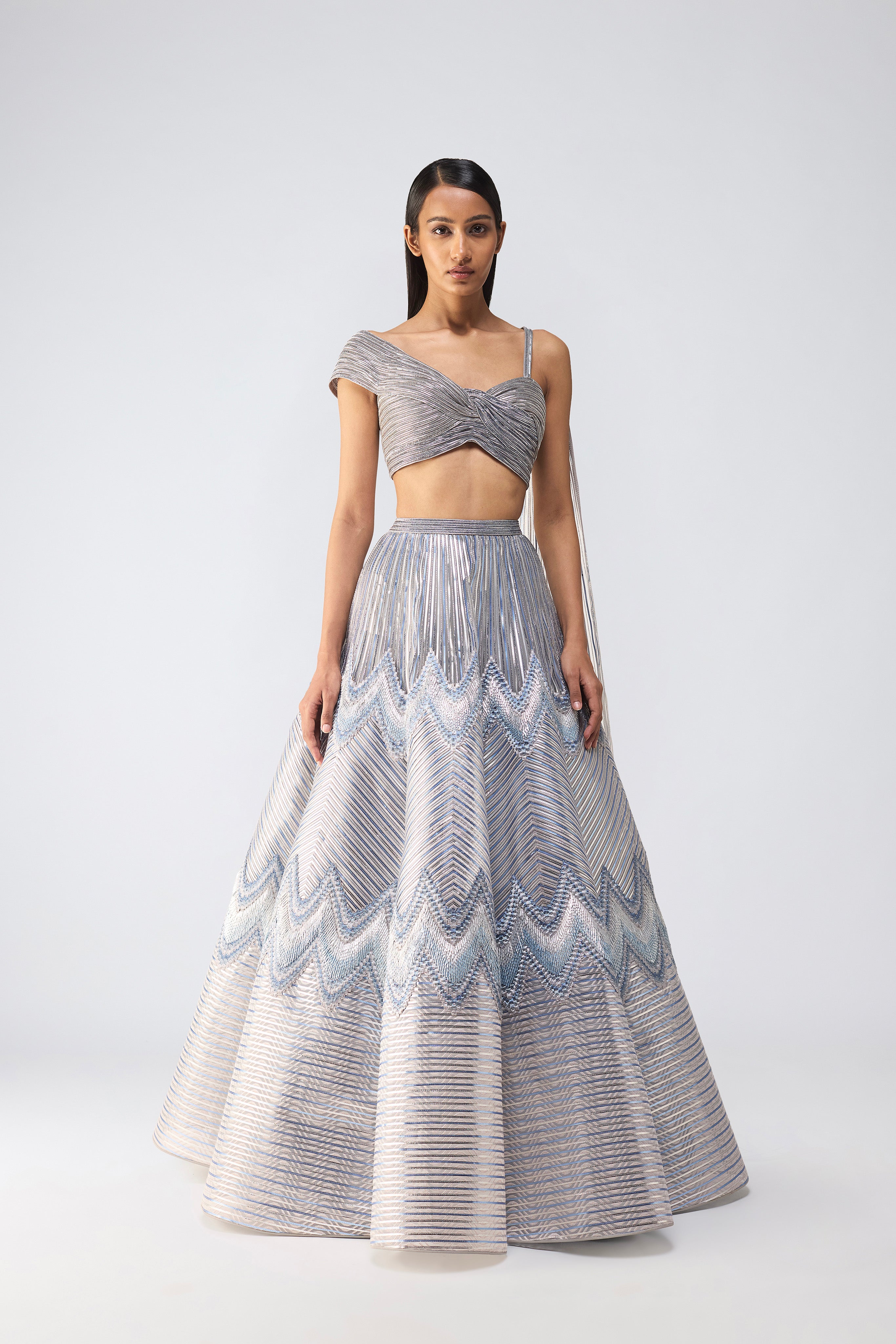 Metallic Top And Scale Skirt