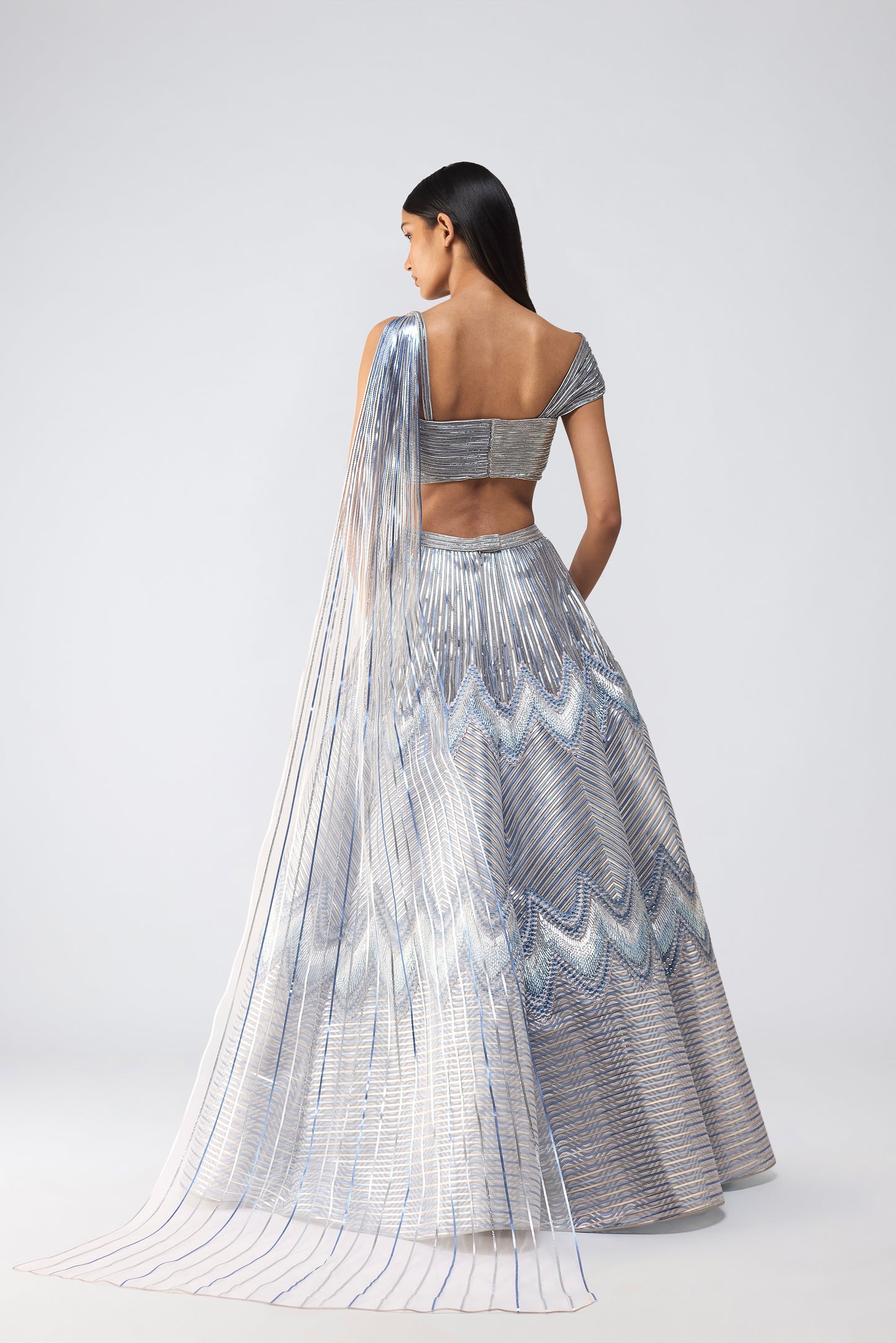 Metallic Top And Scale Skirt