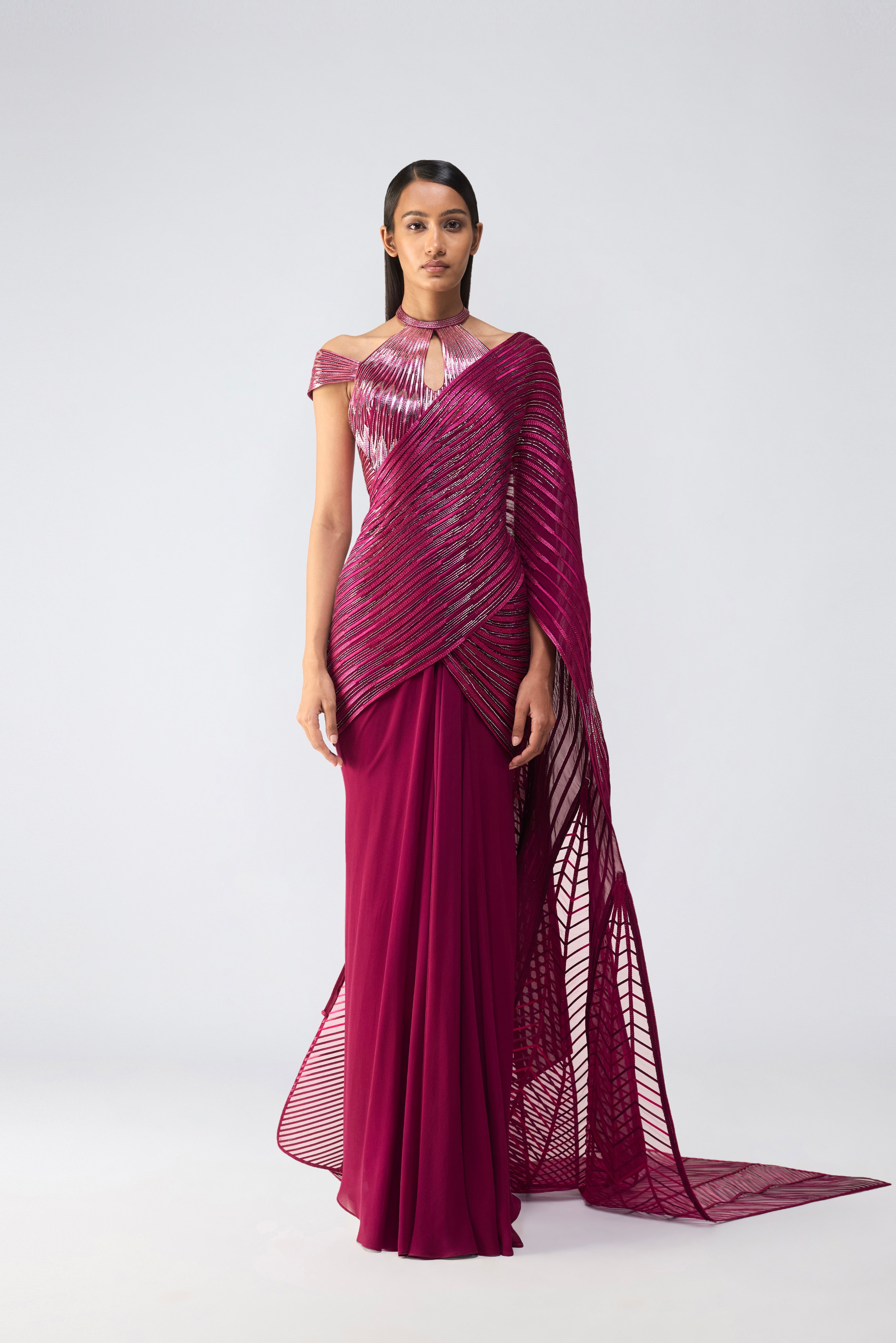 Metallic Glitch Saree