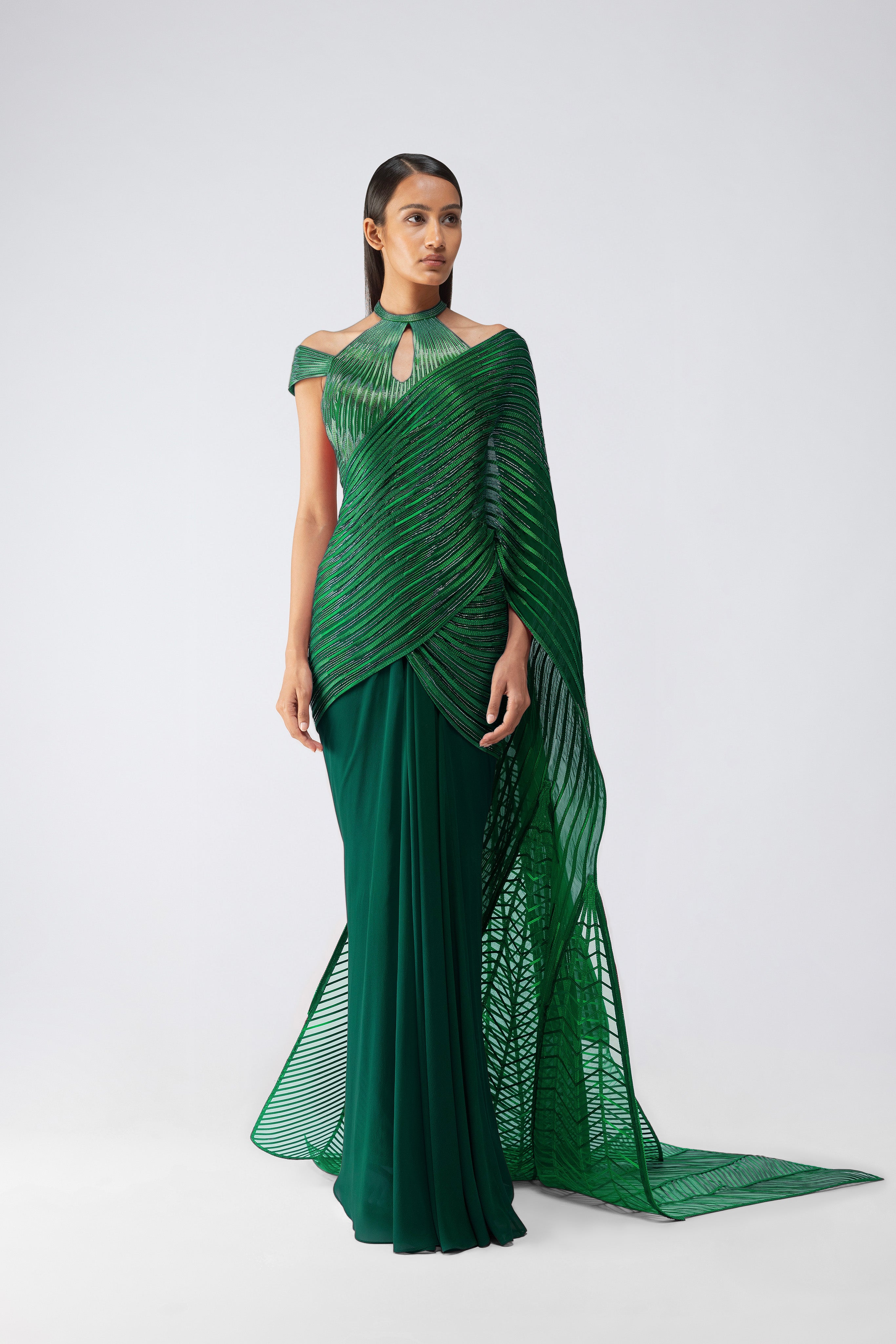 Metallic Glitch Saree