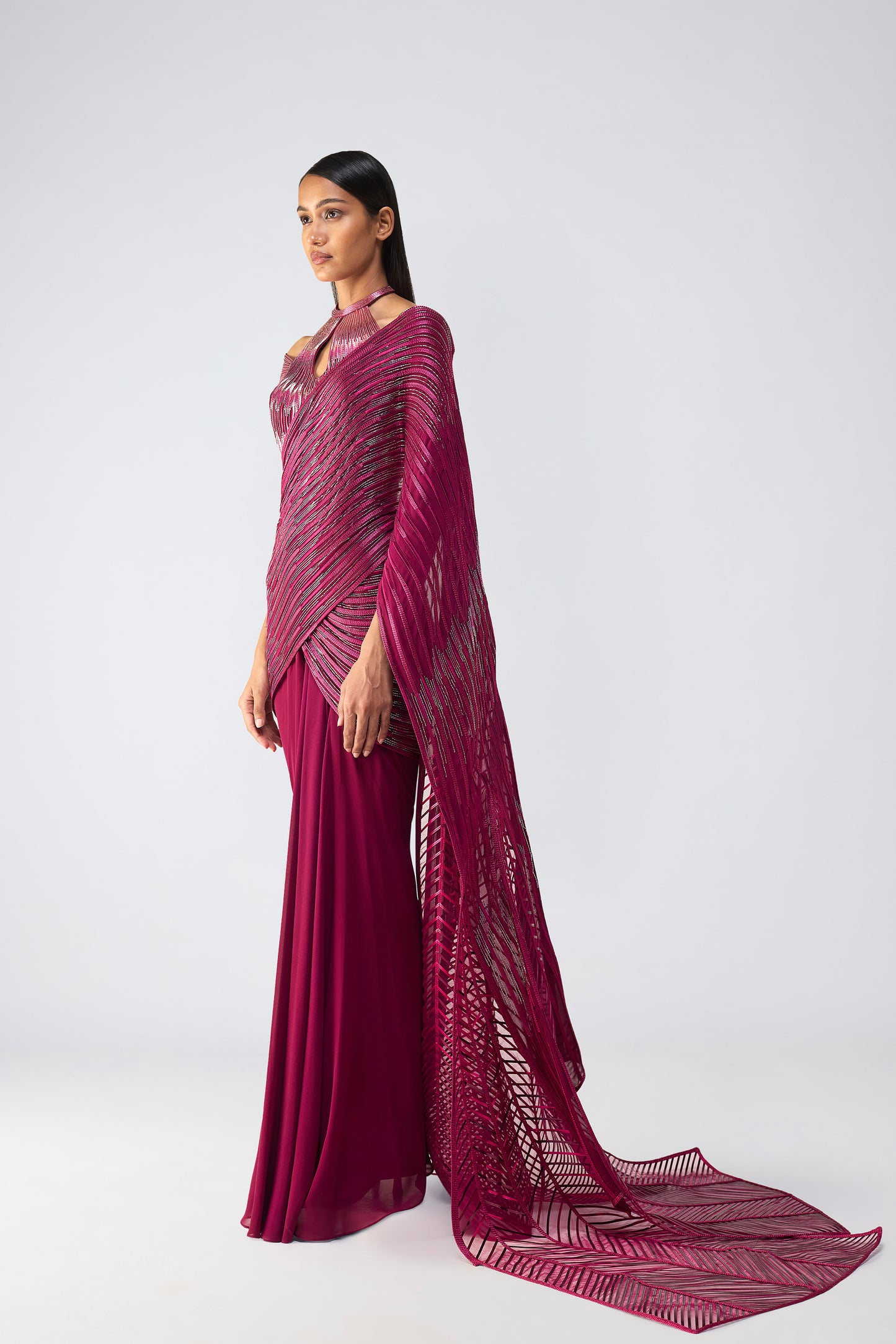 Metallic Glitch Saree