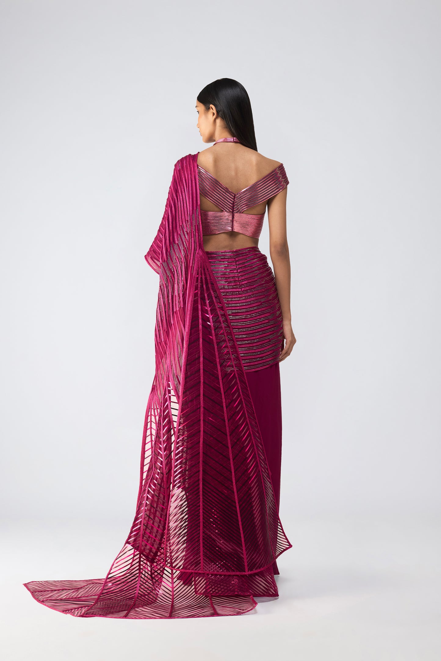Metallic Glitch Saree