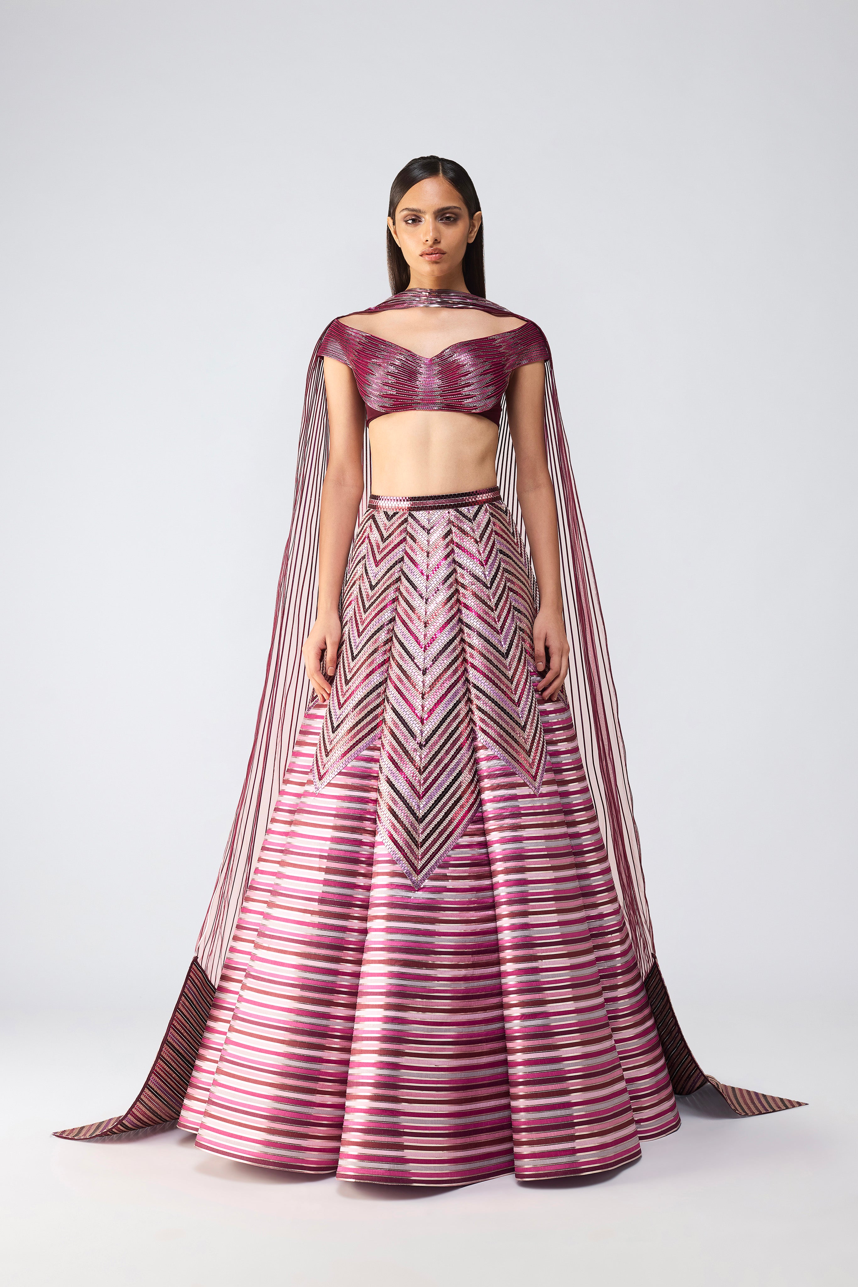 Metallic Glitch Top With Supersonic Skirt