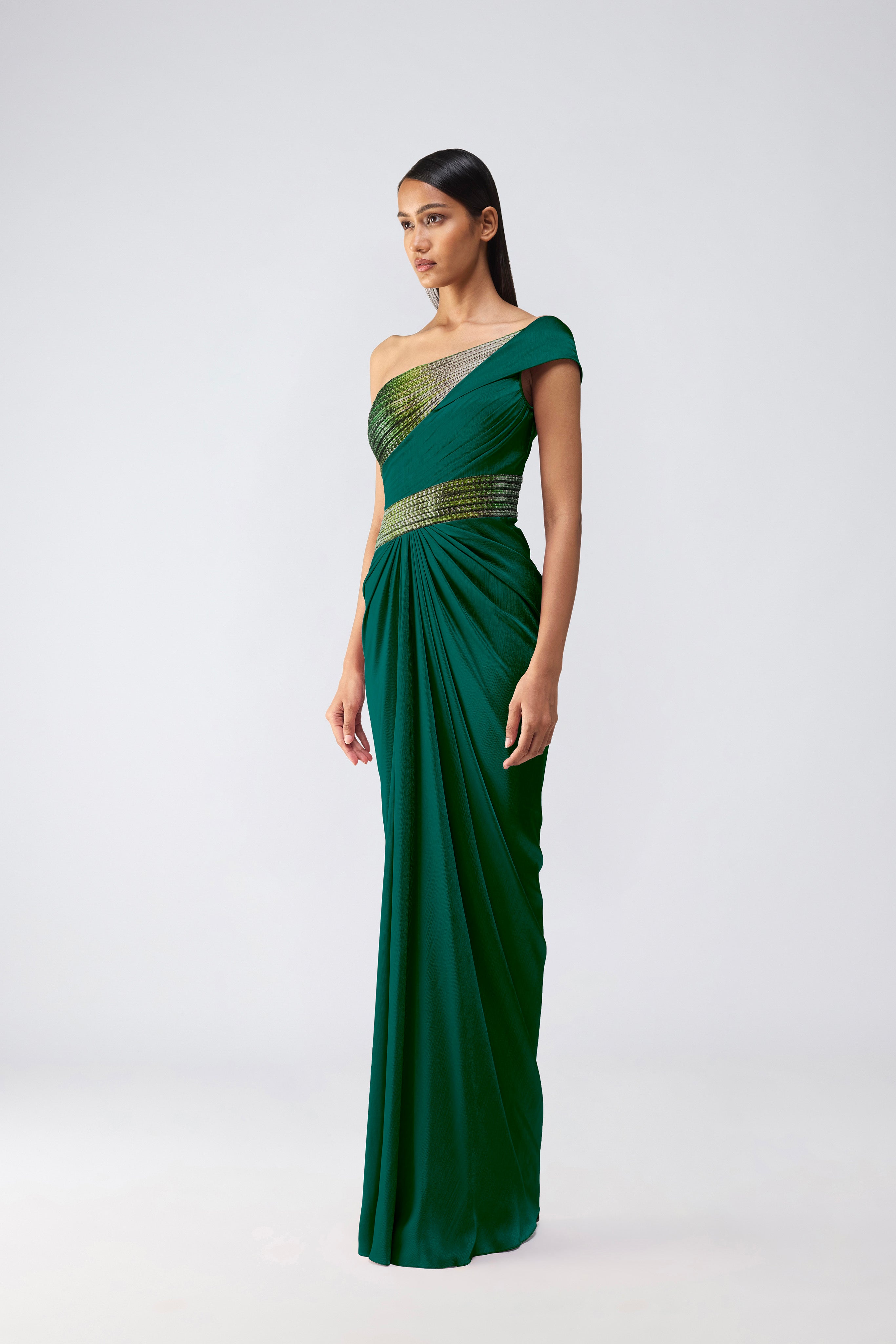 Metallic Glitch Gown