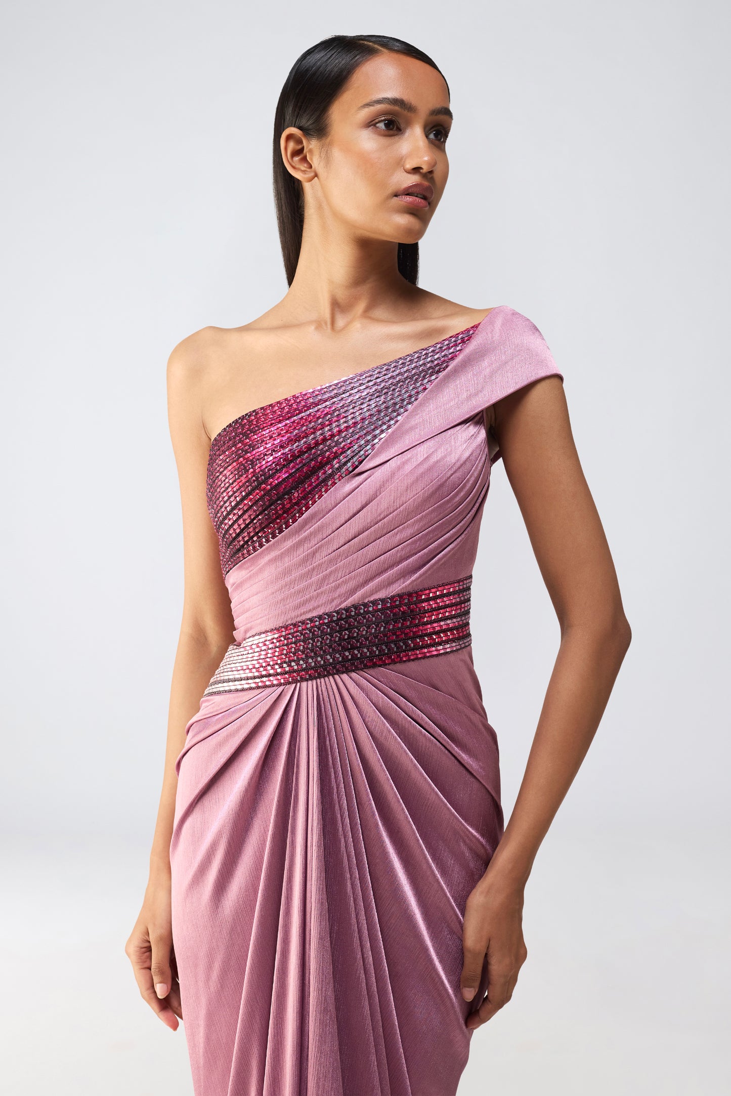 Metallic Glitch Gown