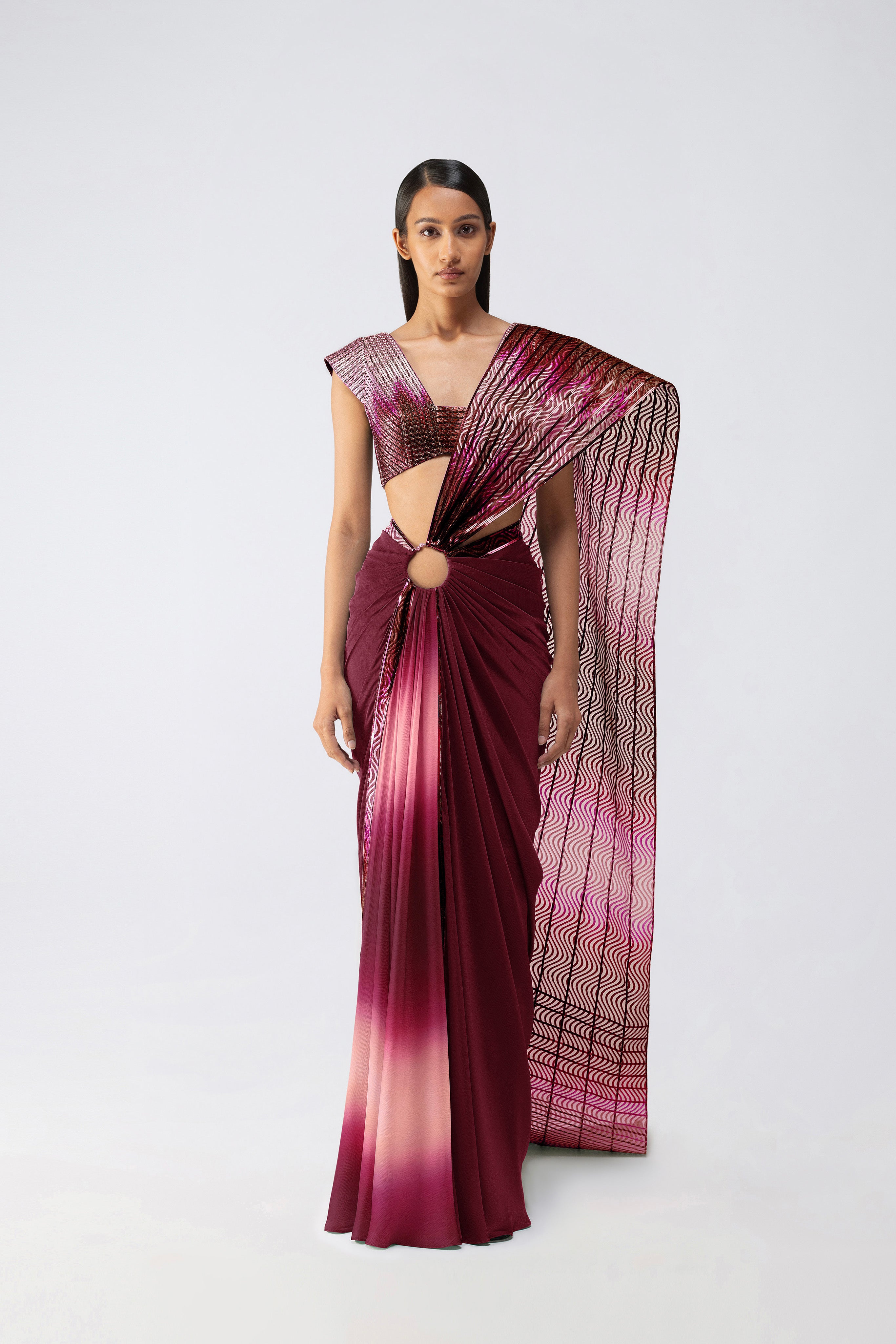 Metallic Glitch Saree