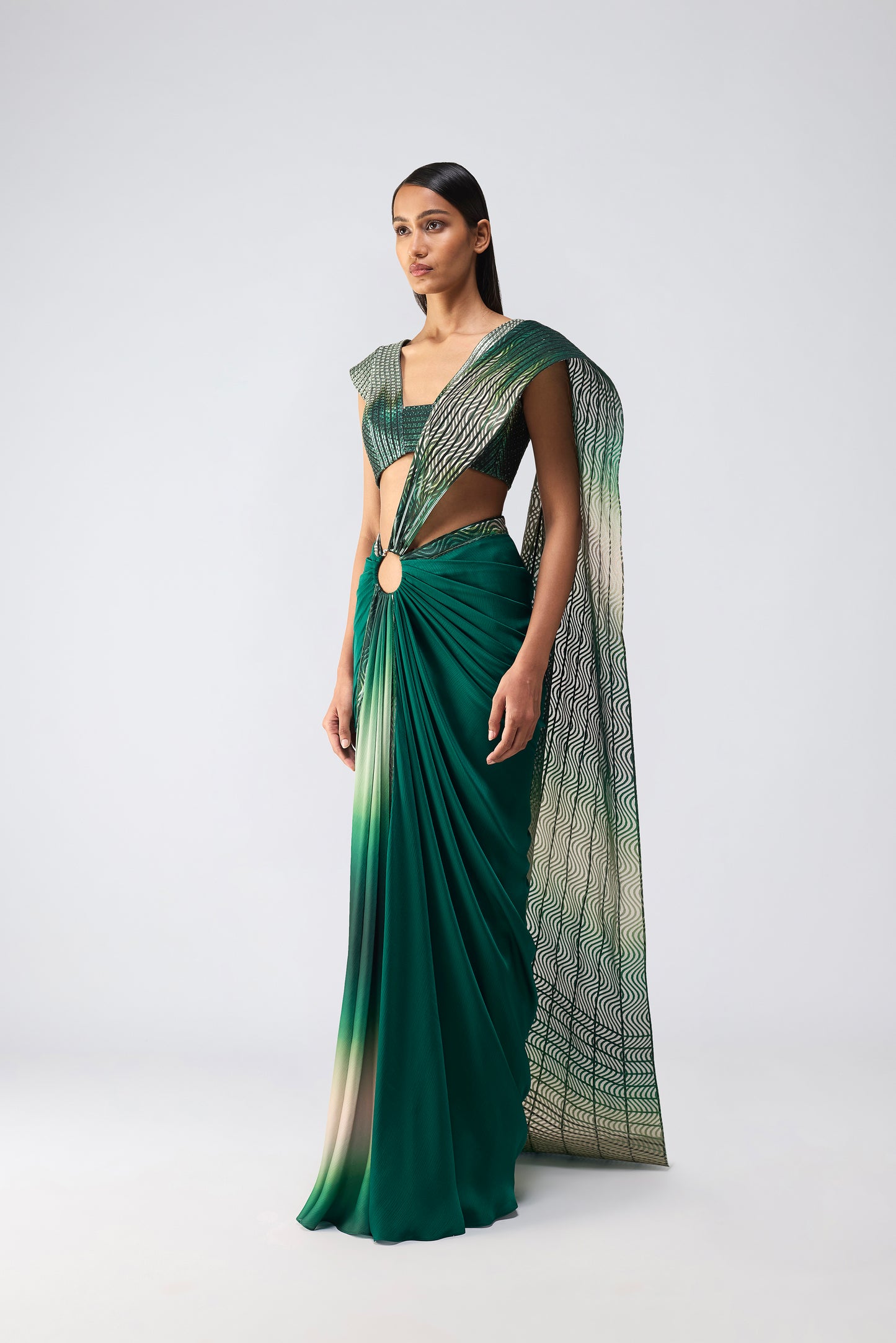 Metallic Glitch Saree