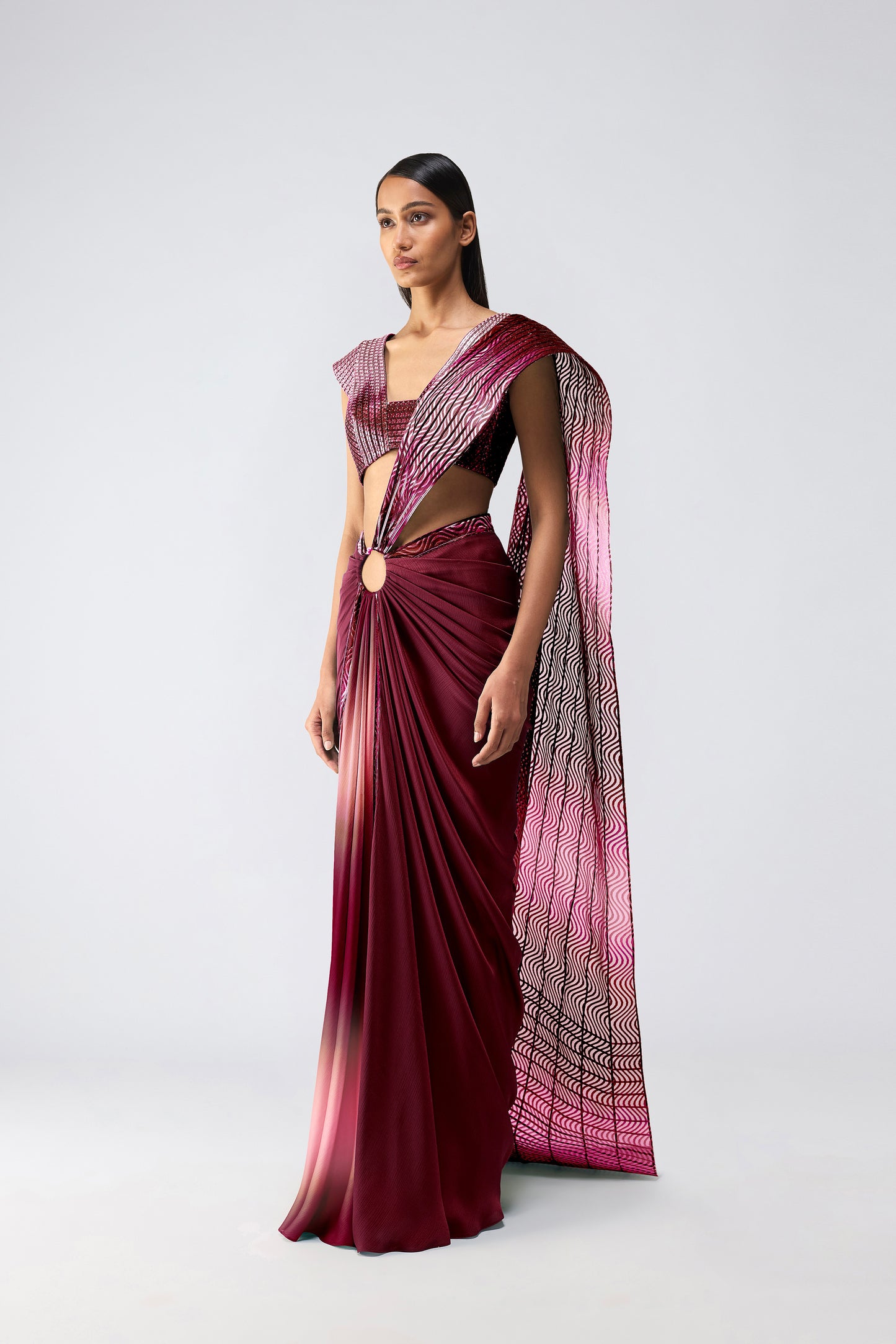 Metallic Glitch Saree