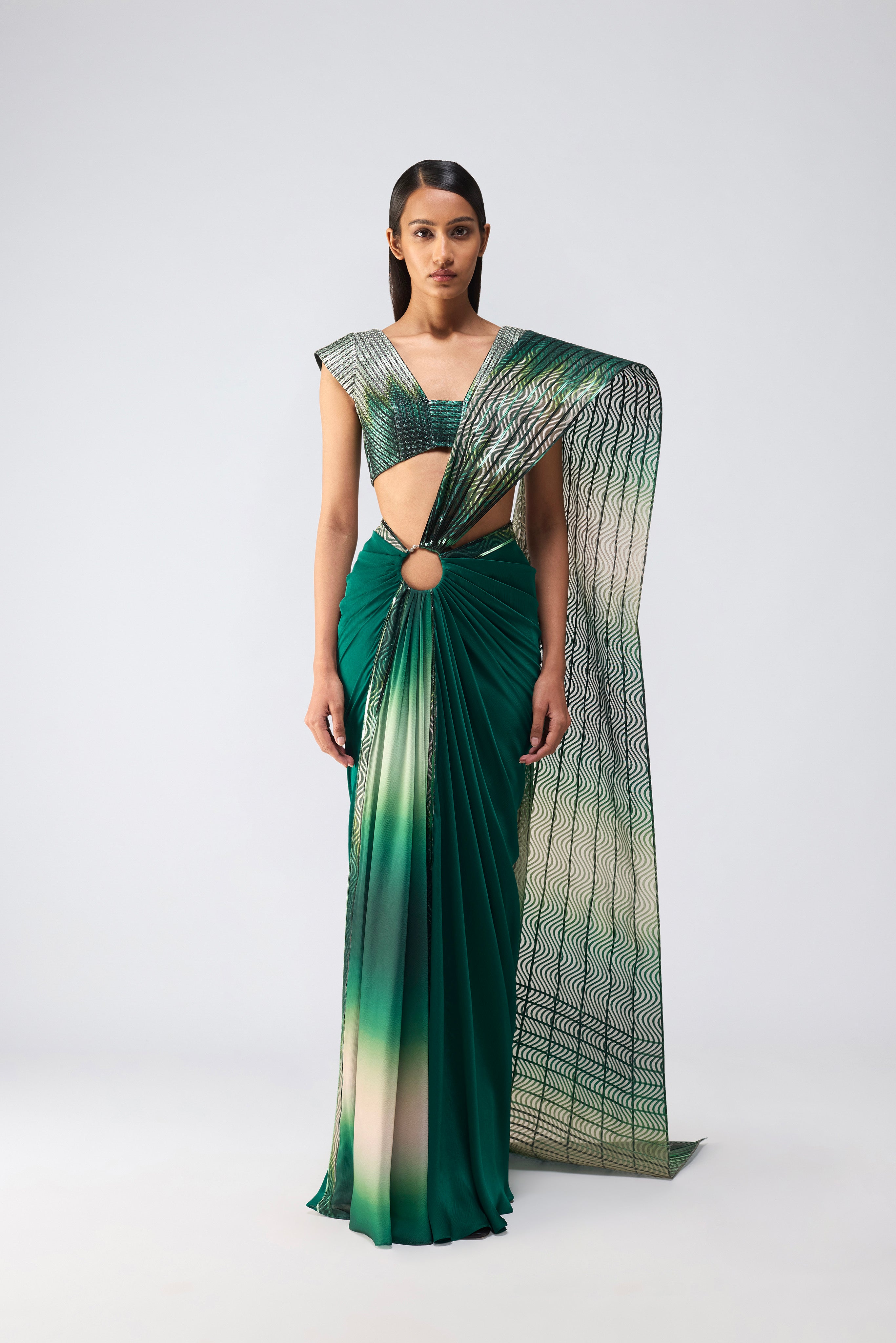 Metallic Glitch Saree