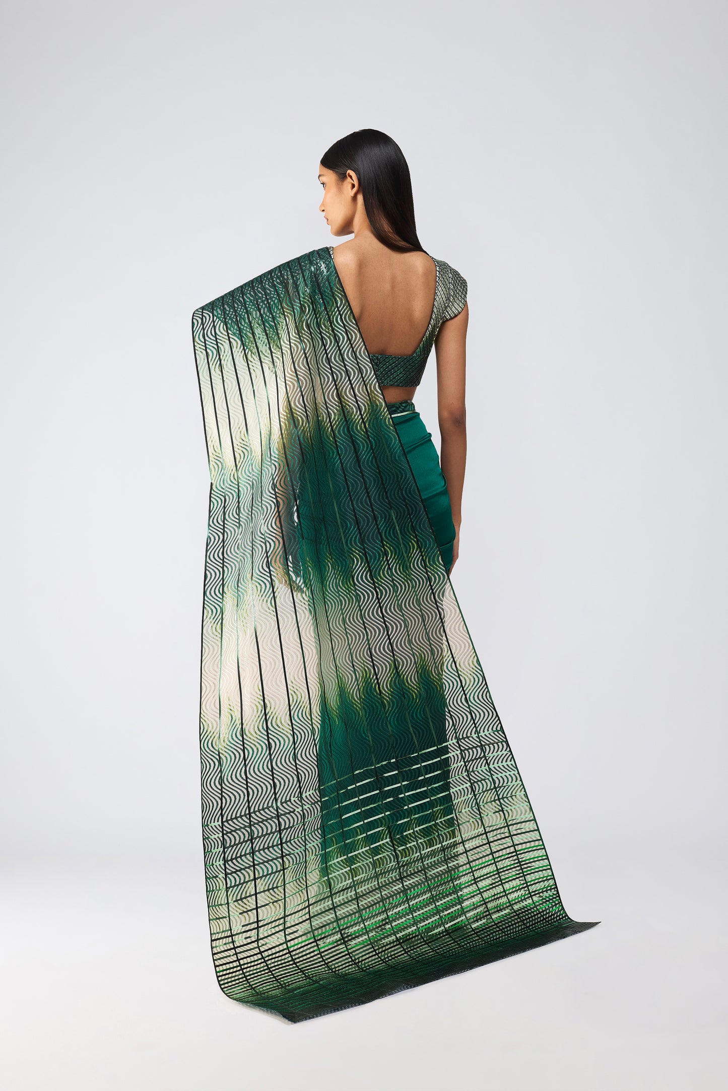 Metallic Glitch Saree