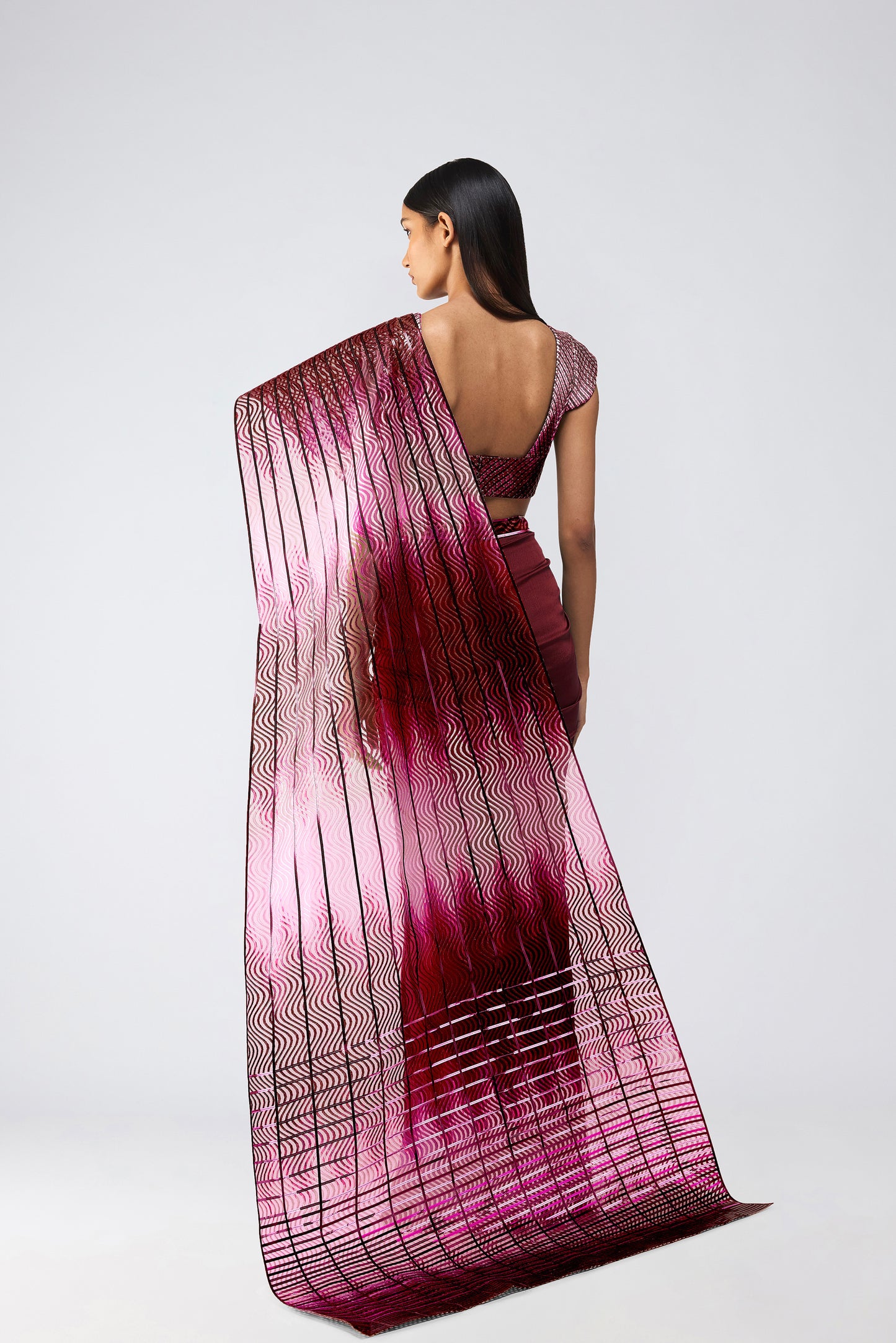 Metallic Glitch Saree