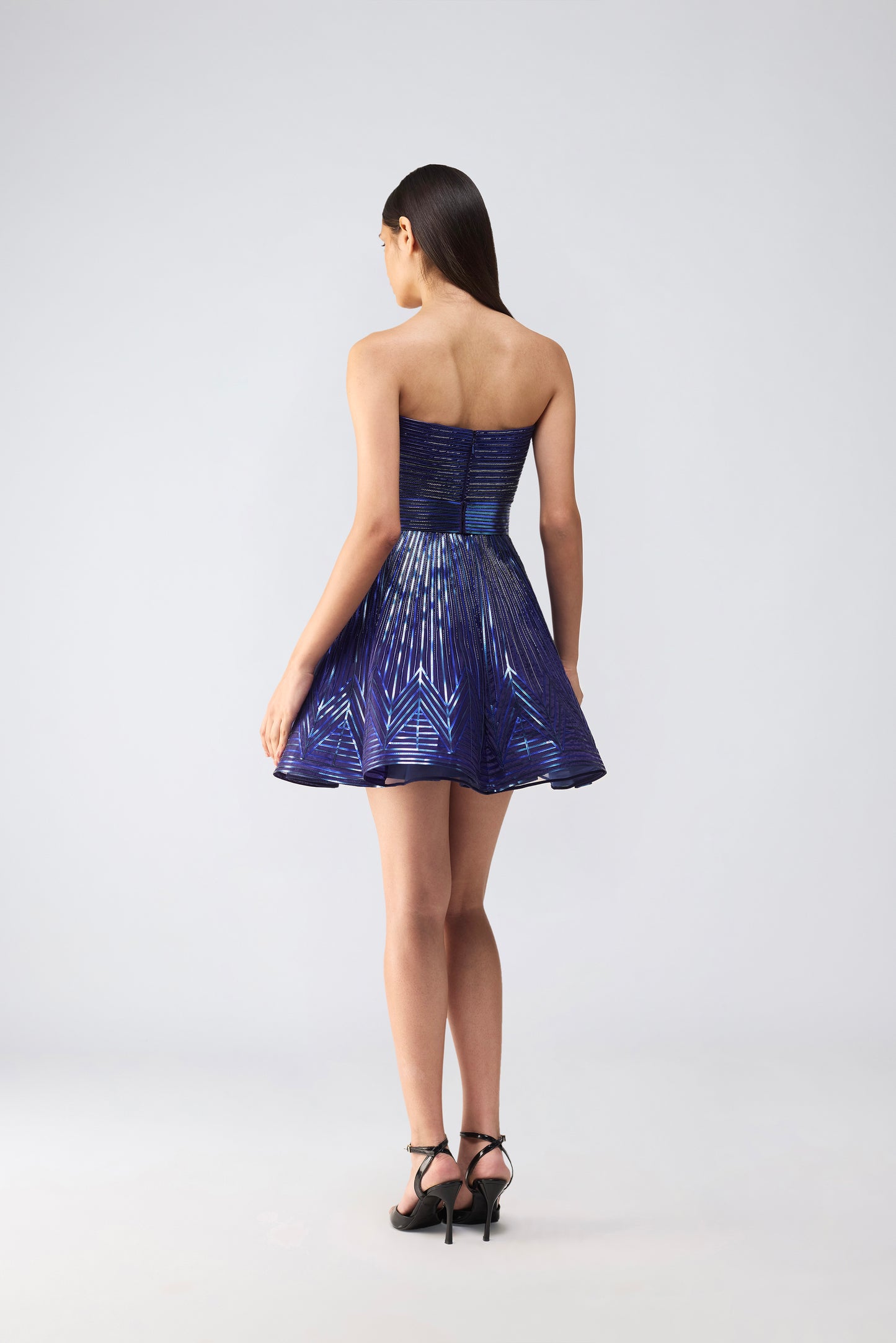 Metallic Skater Dress