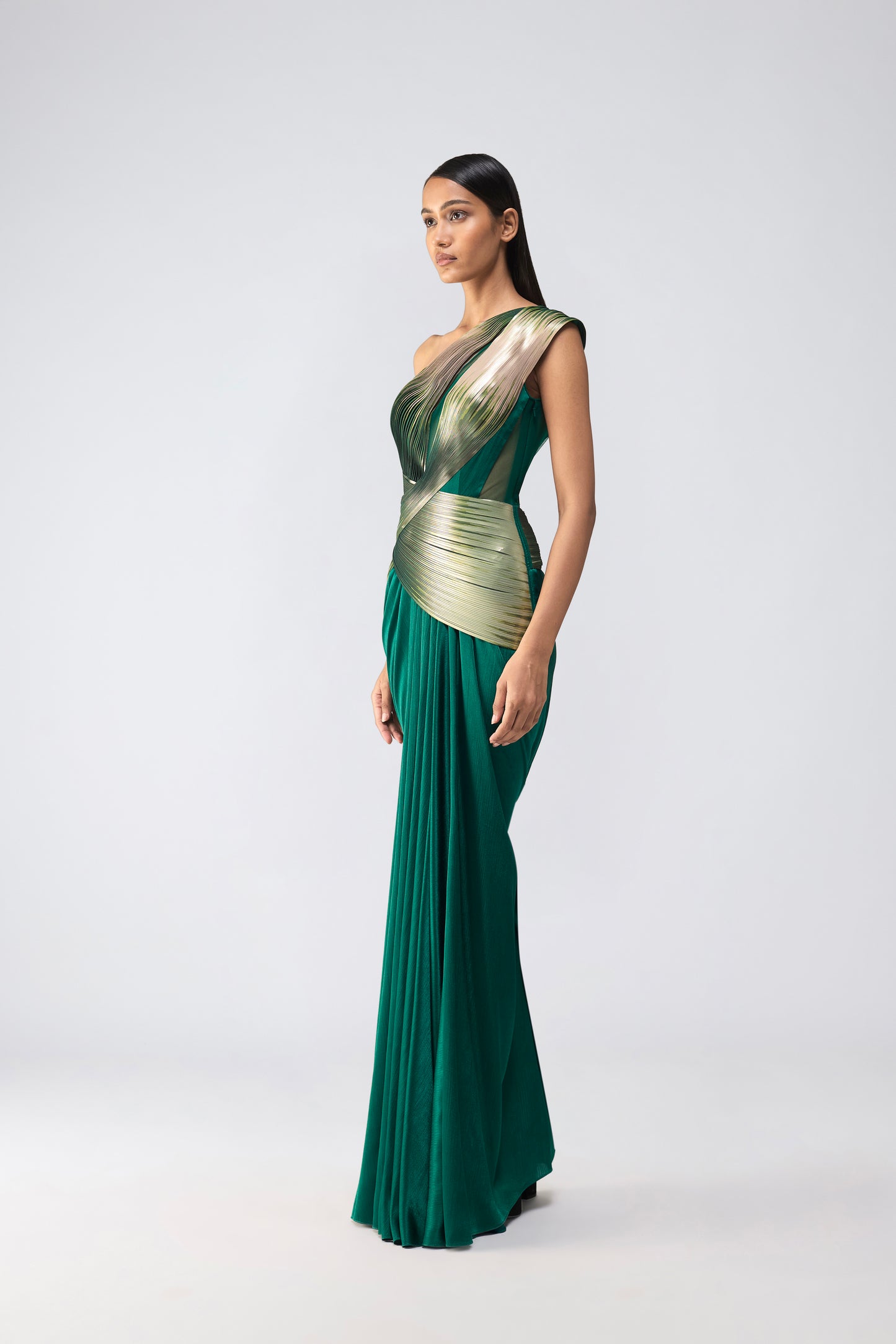 Metallic Glitch Gown