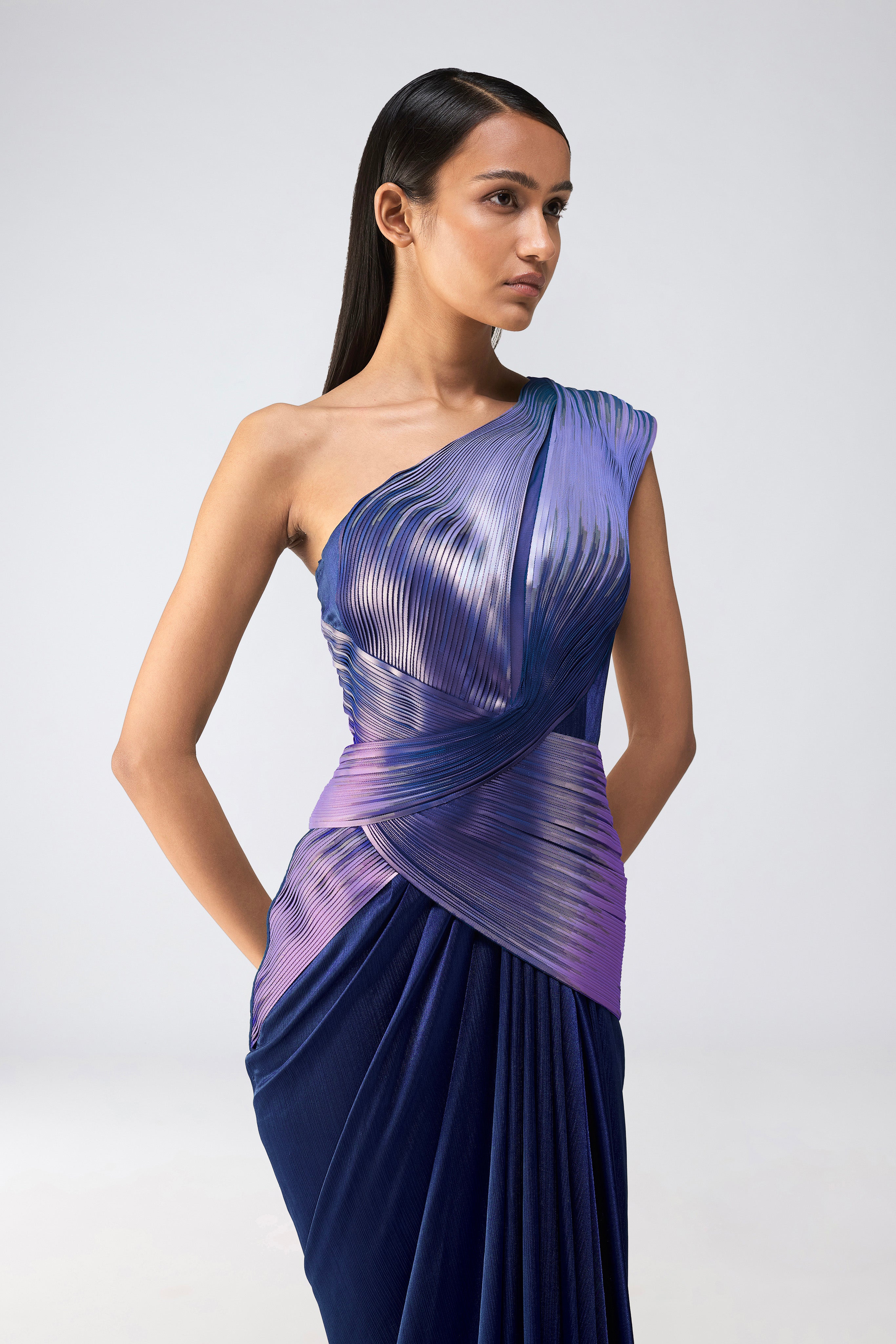 Metallic Glitch Gown