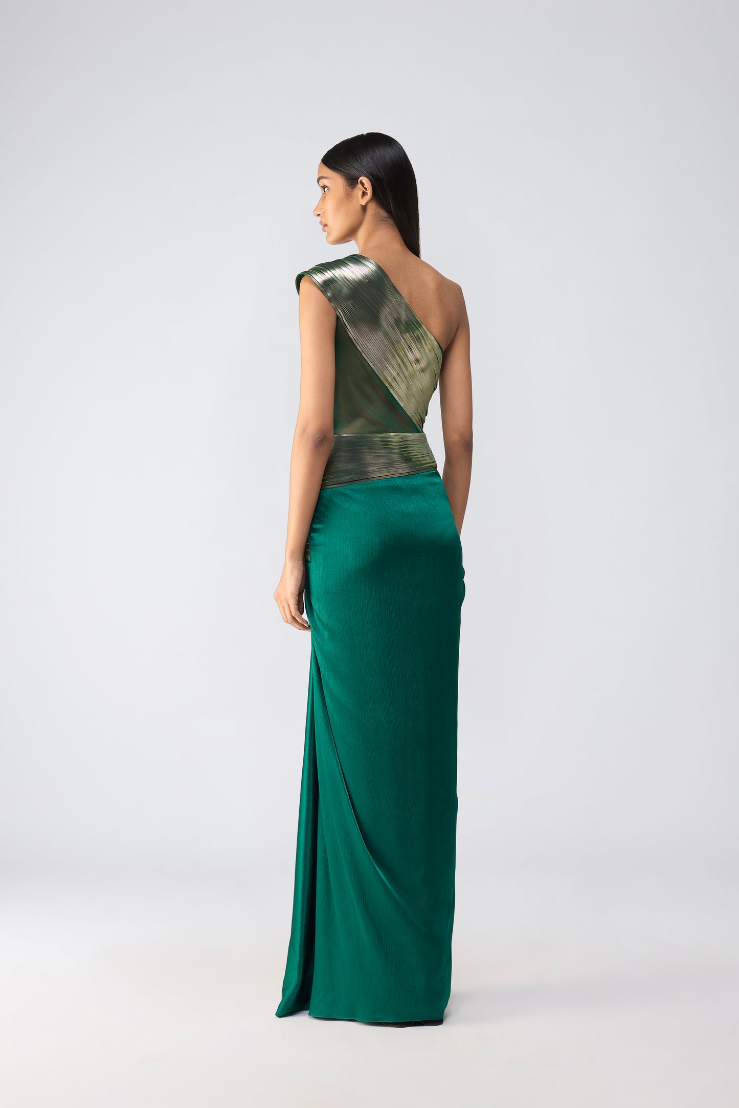 Metallic Glitch Gown