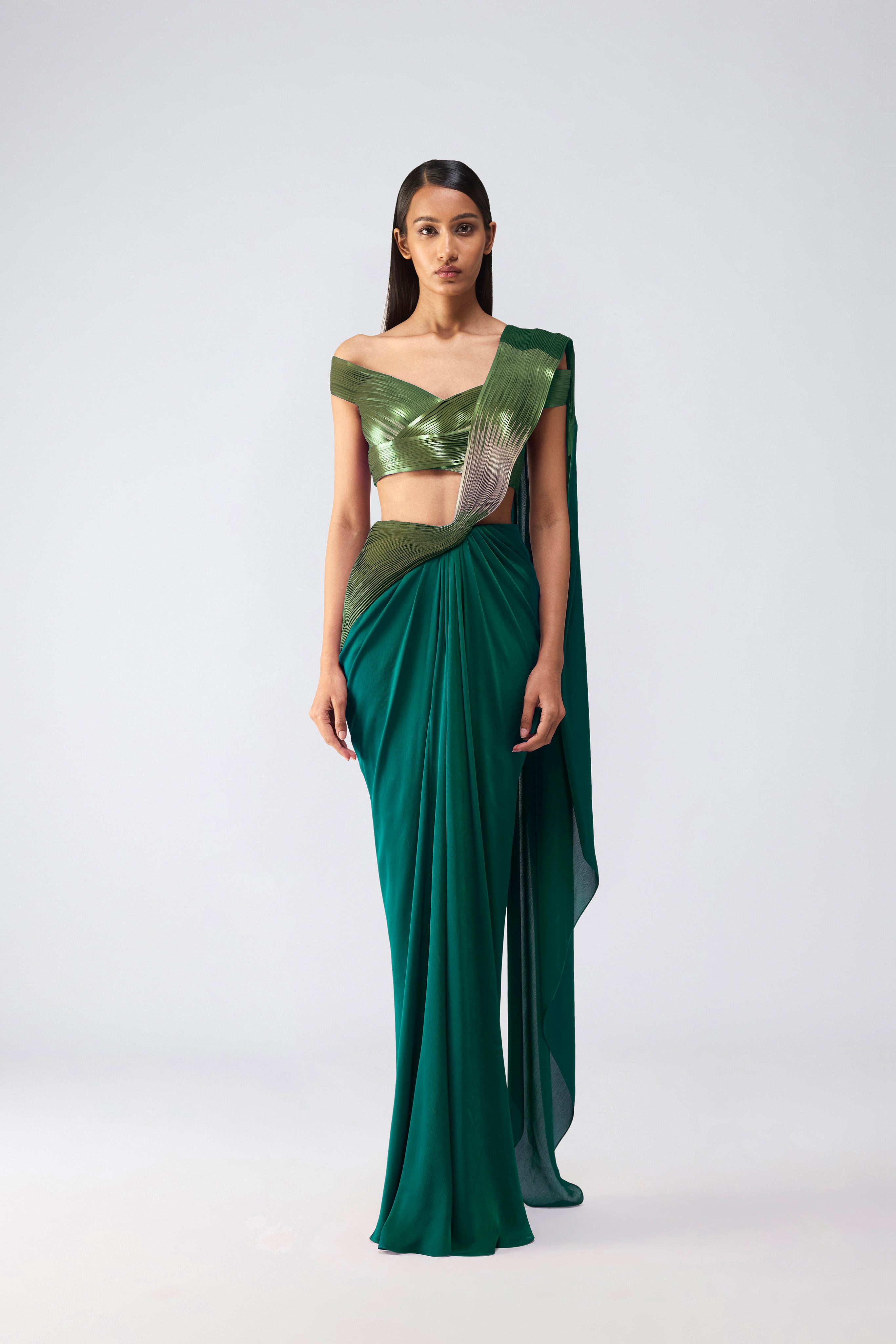 Metallic Glitch Saree