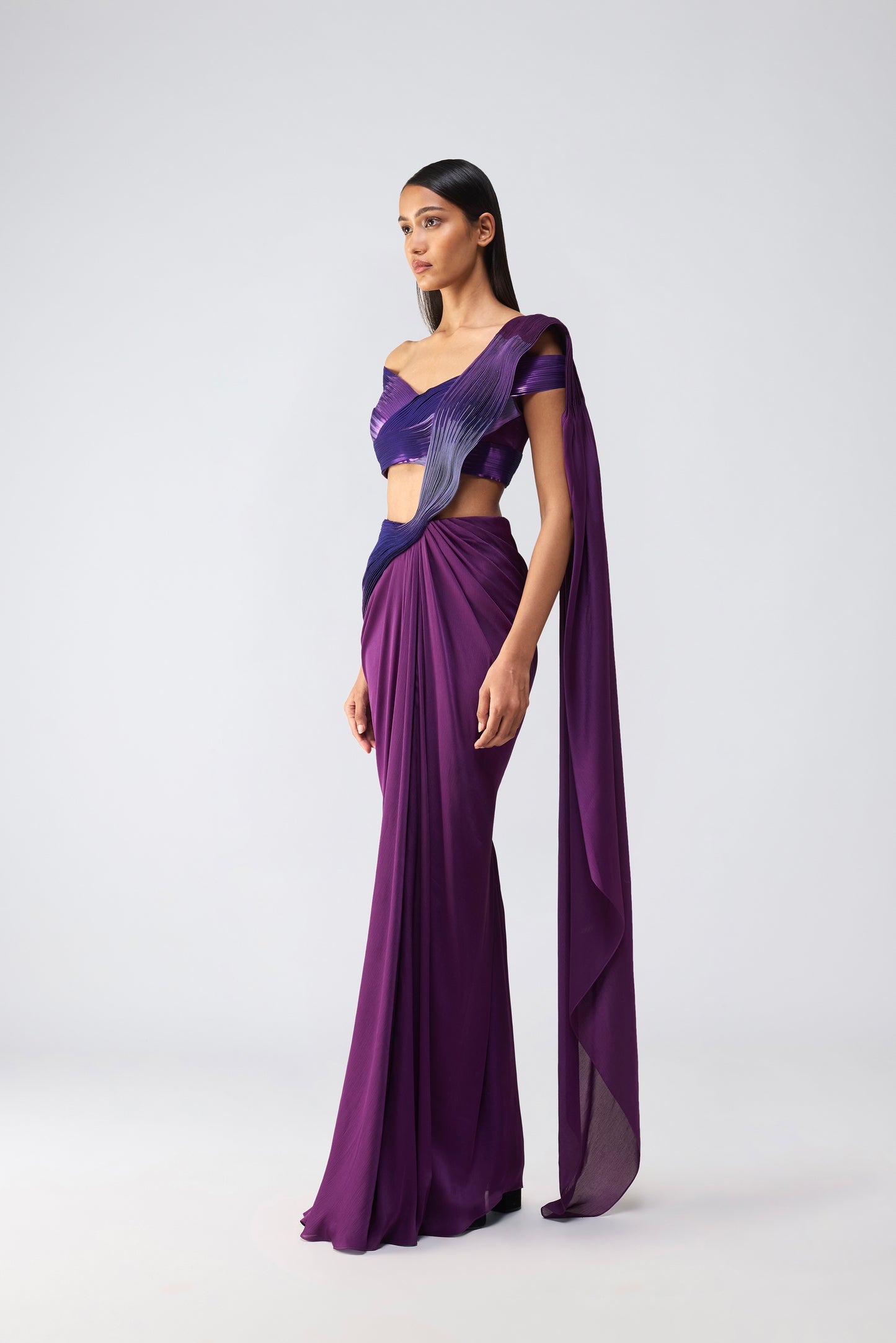 Metallic Glitch Saree