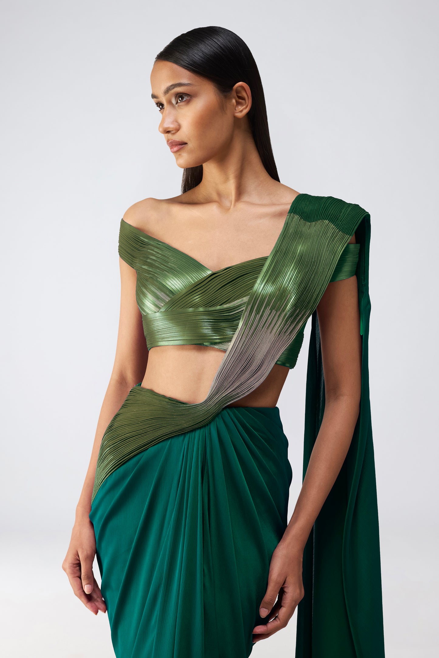 Metallic Glitch Saree