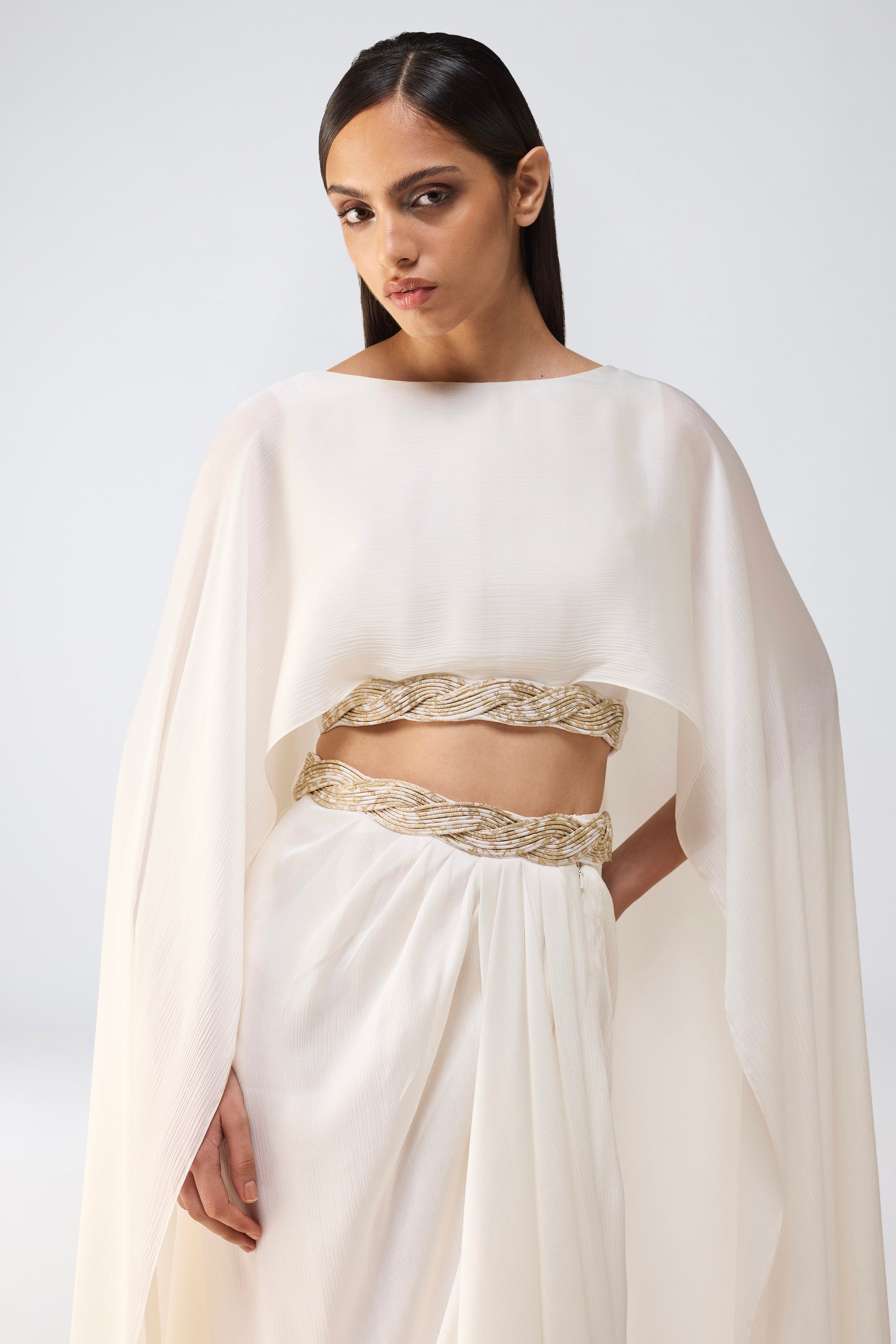 Banarsi Cropped Cape & Skirt