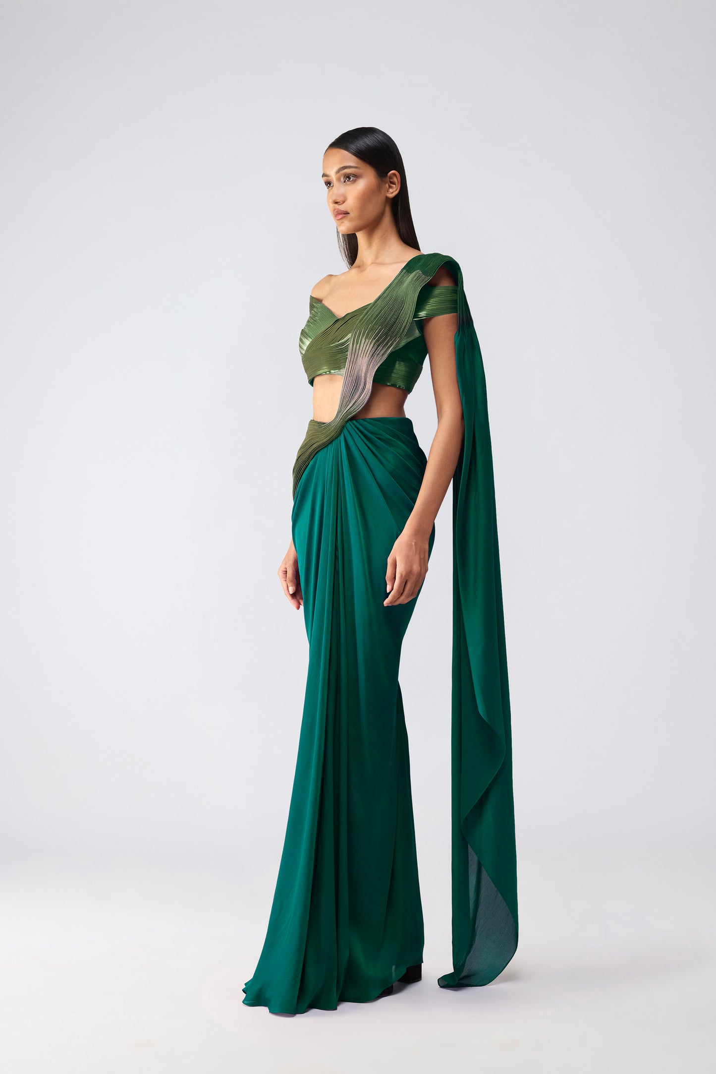 Metallic Glitch Saree