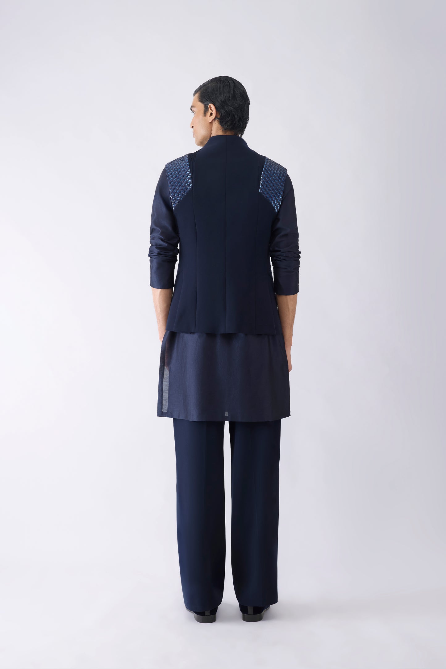 Metallic Hand Woven Kurta Bundi Set