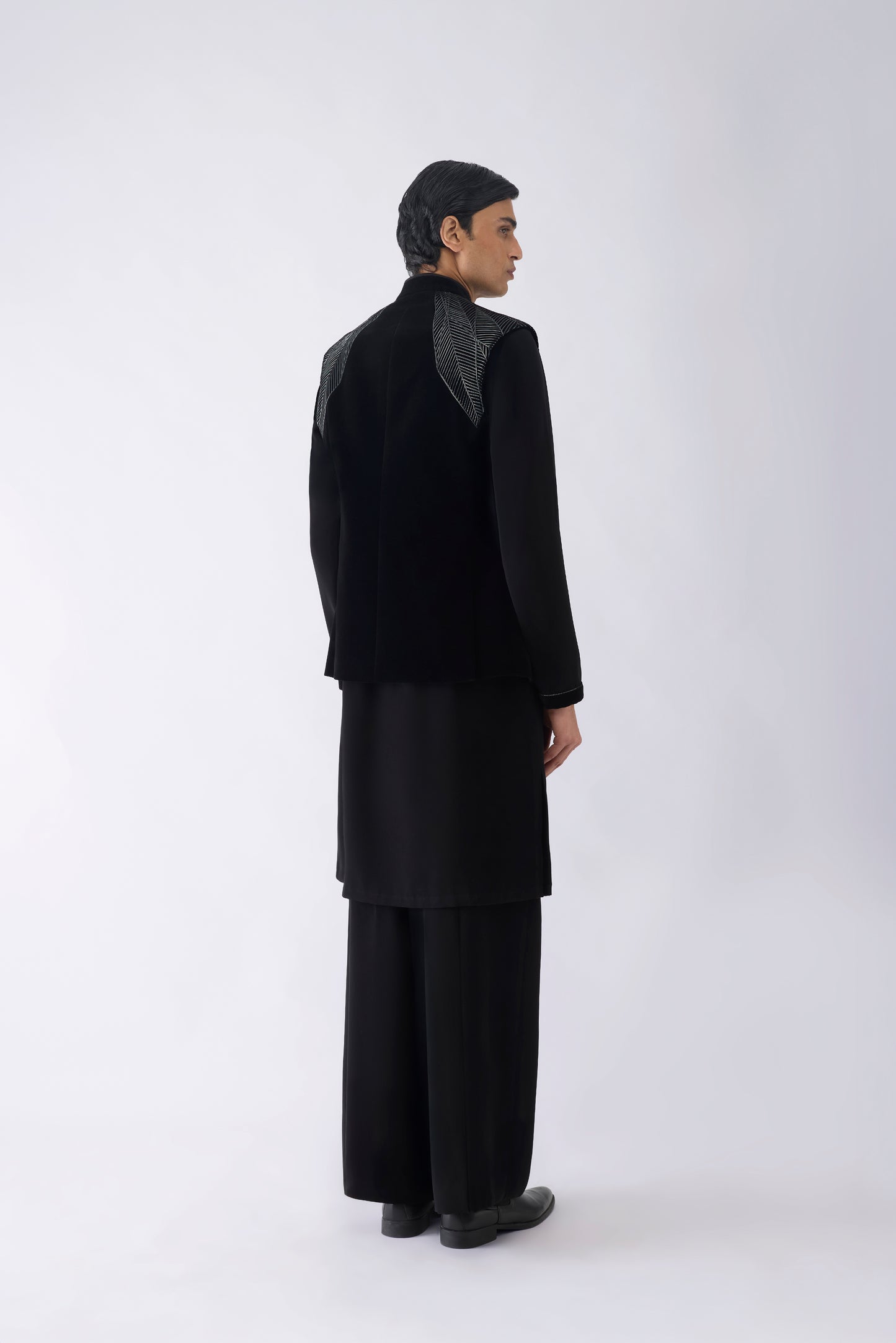 Corded Kurta Bundi Set