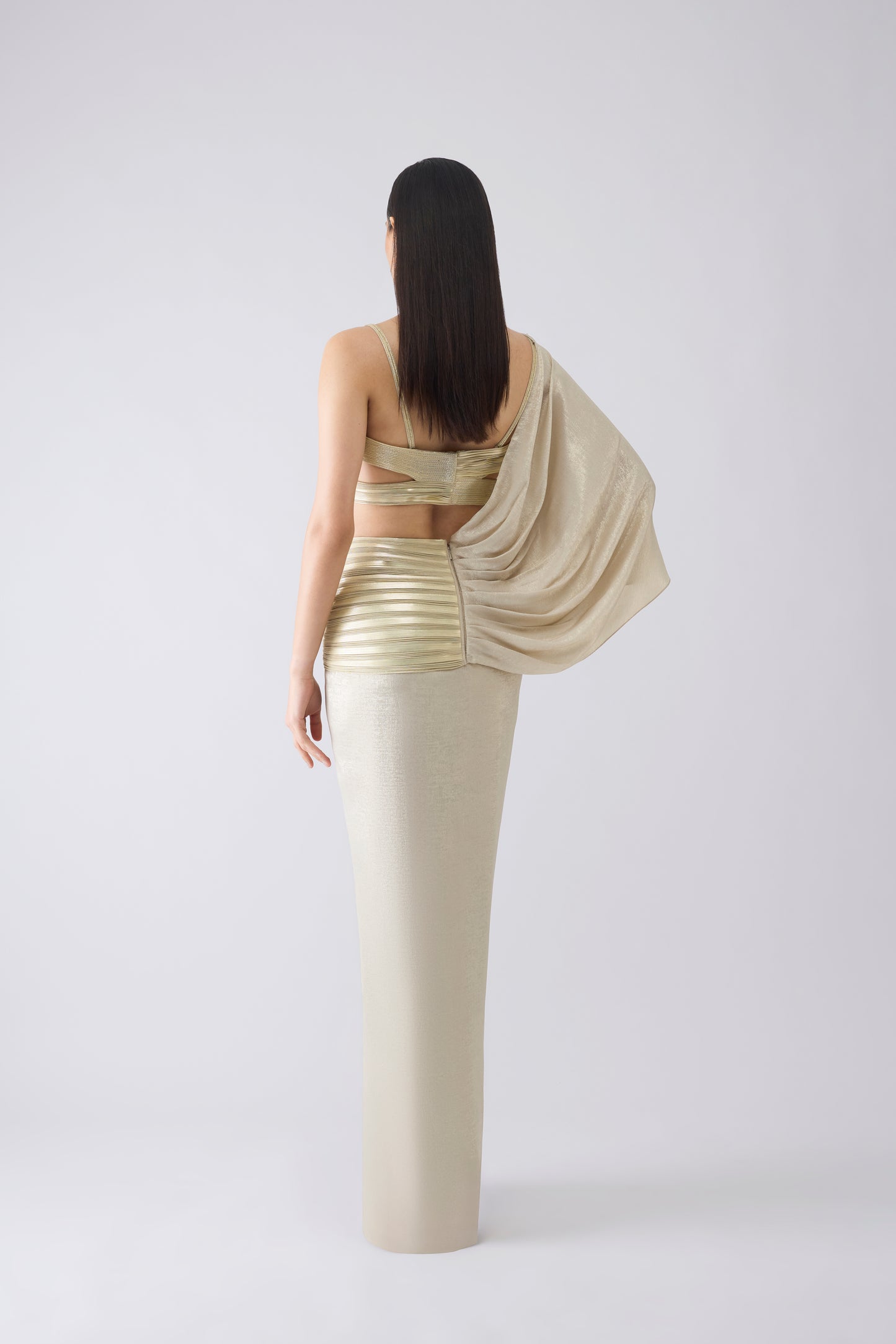 Metallic Corded Saree