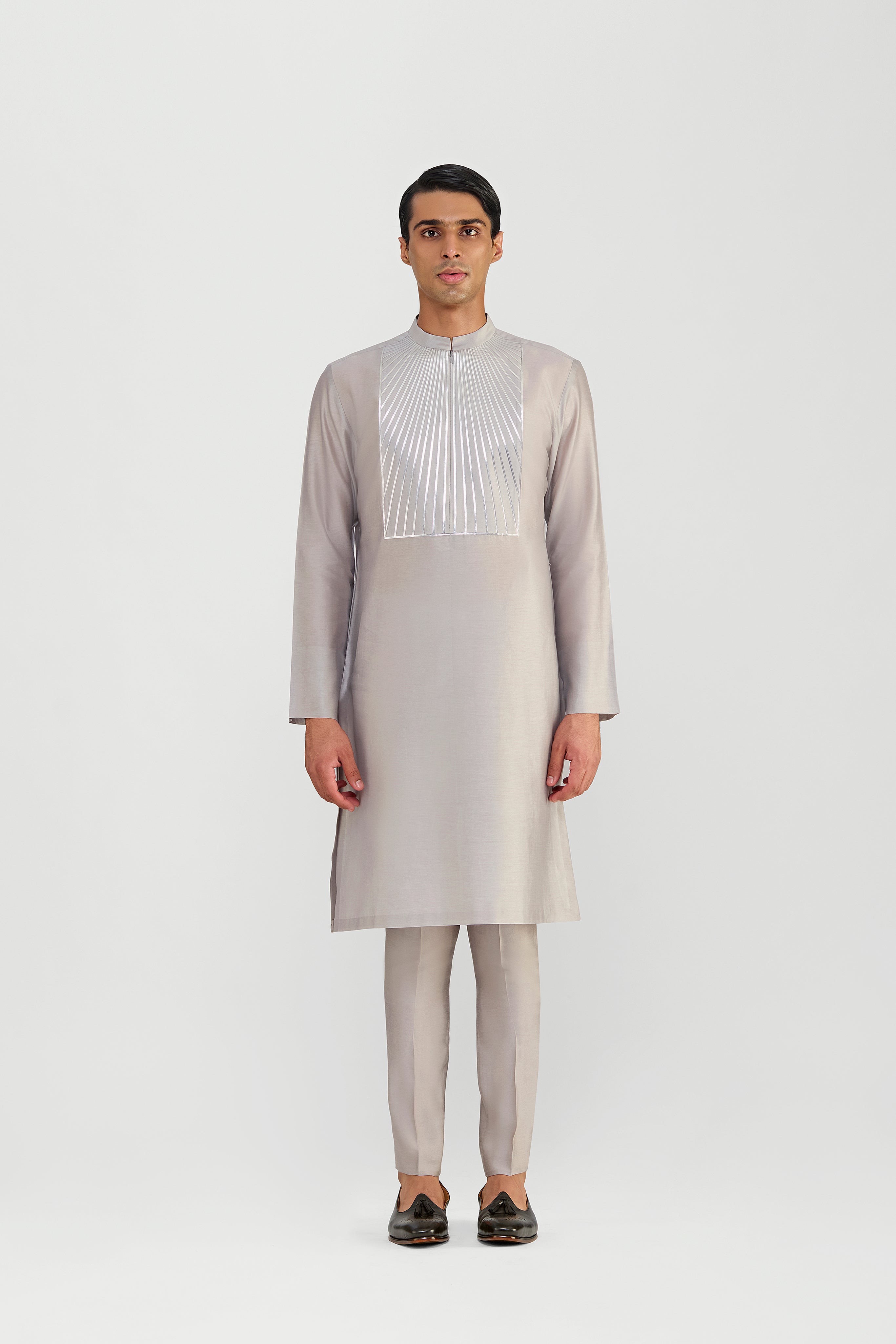Metallic Chanderi Silk Kurta Set