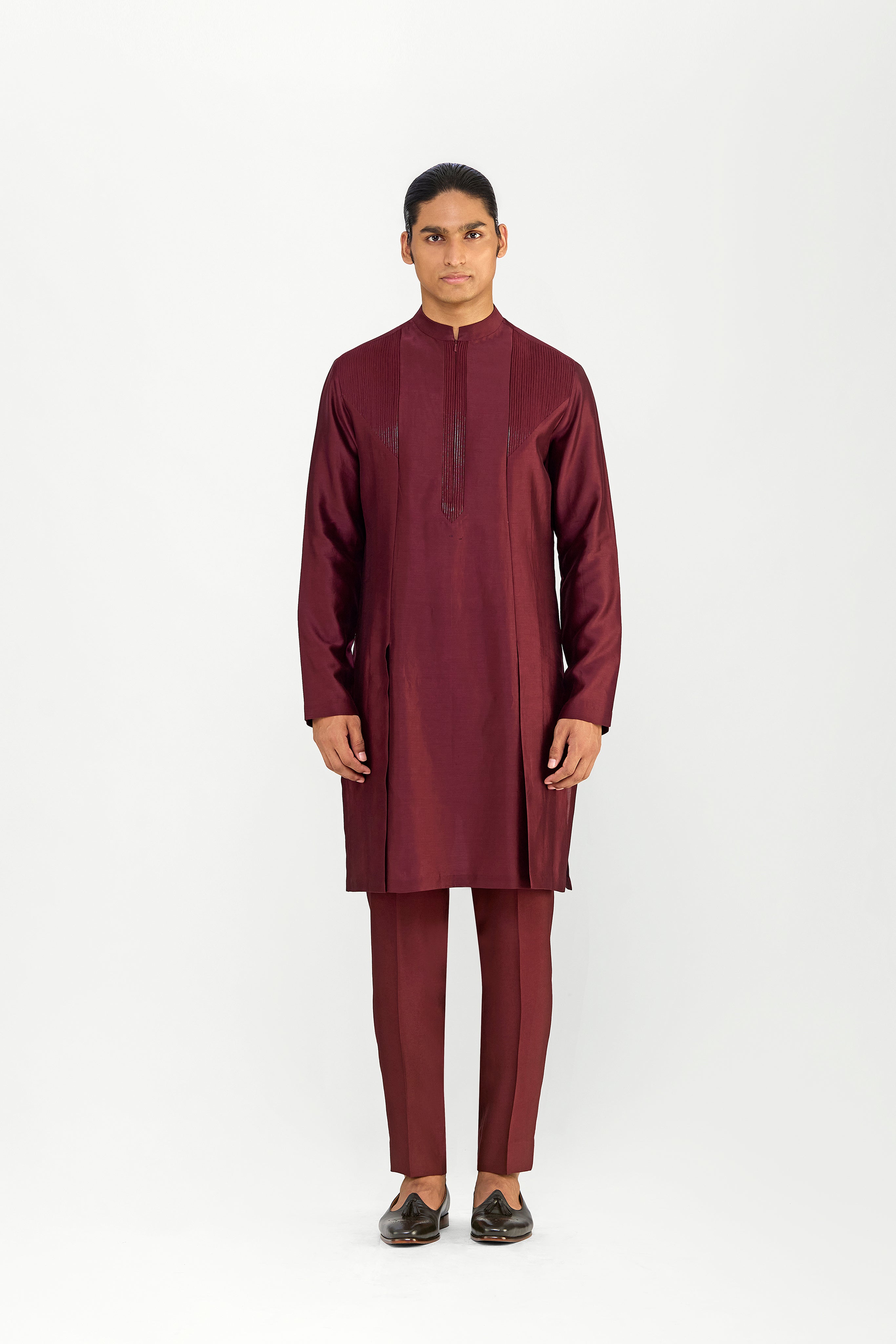 Corded Chanderi Silk Kurta Set