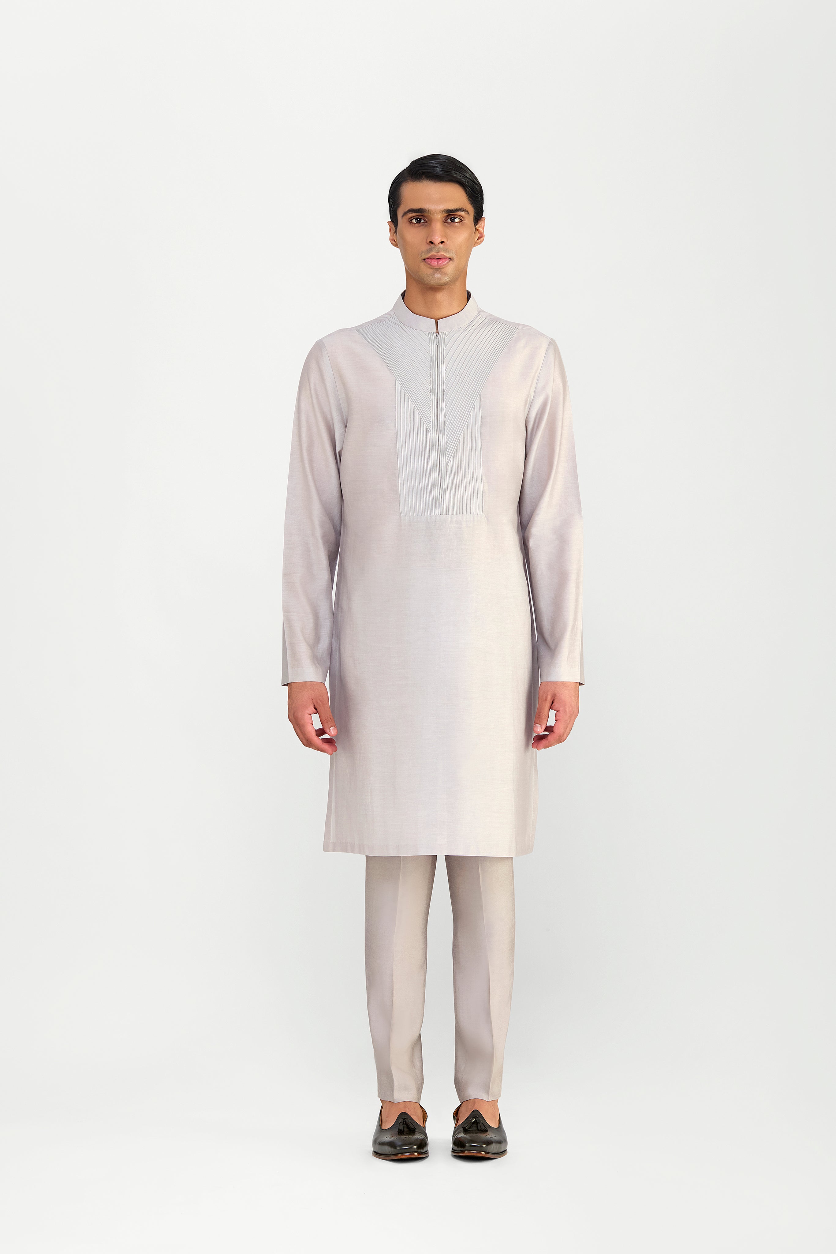 Corded Chanderi Silk Kurta Set