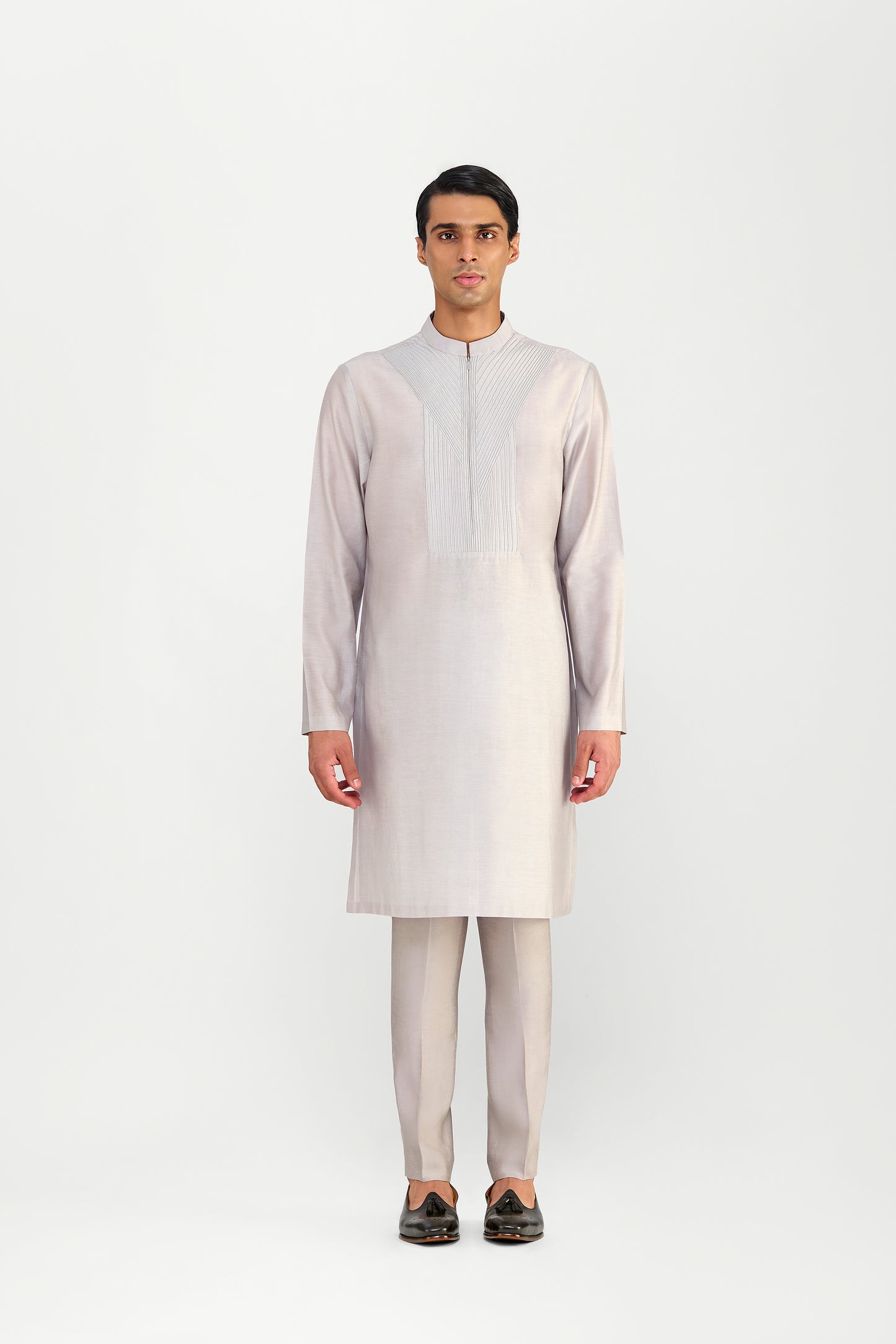 Corded Chanderi Silk Kurta Set