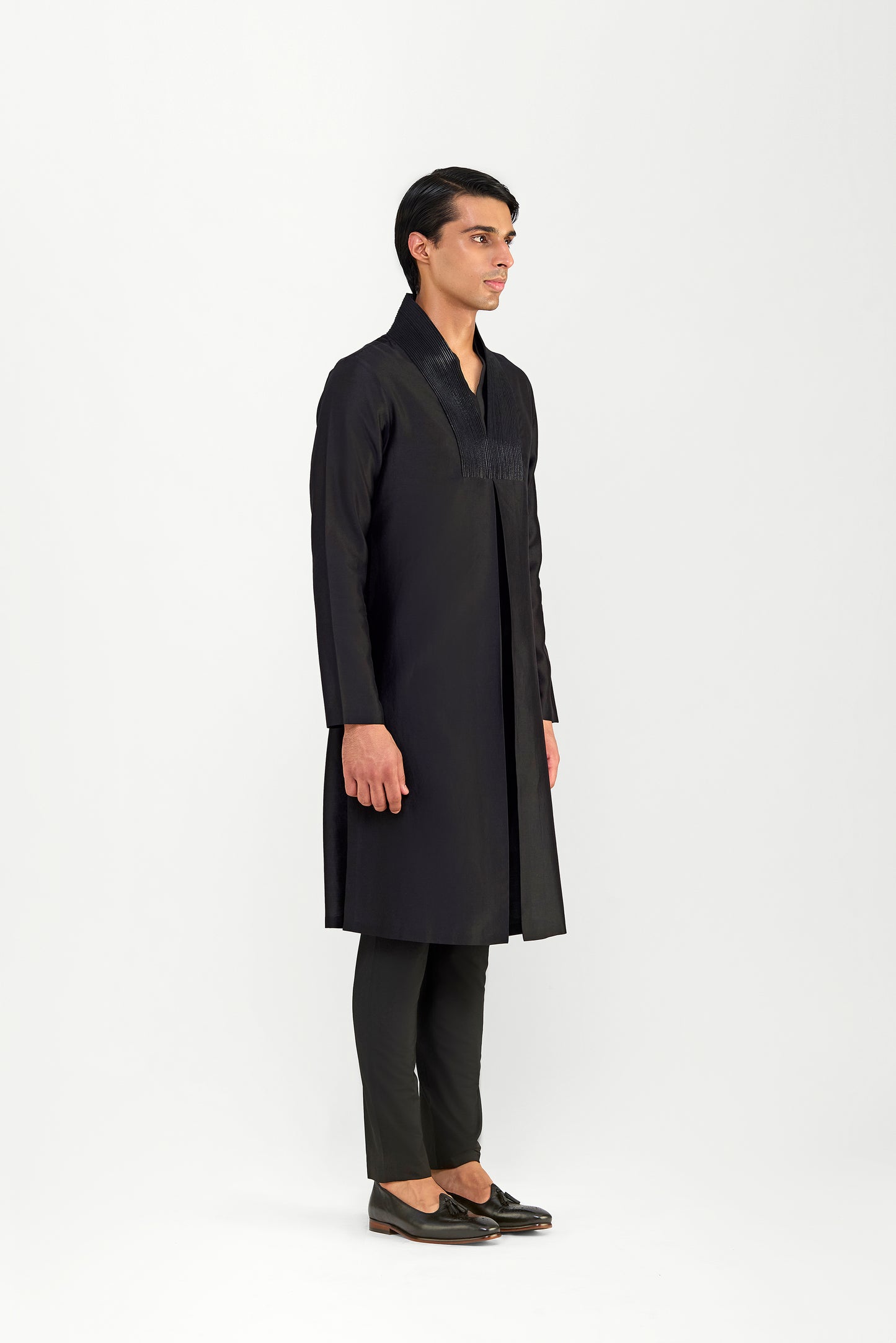 Corded Chanderi Silk Kurta Set