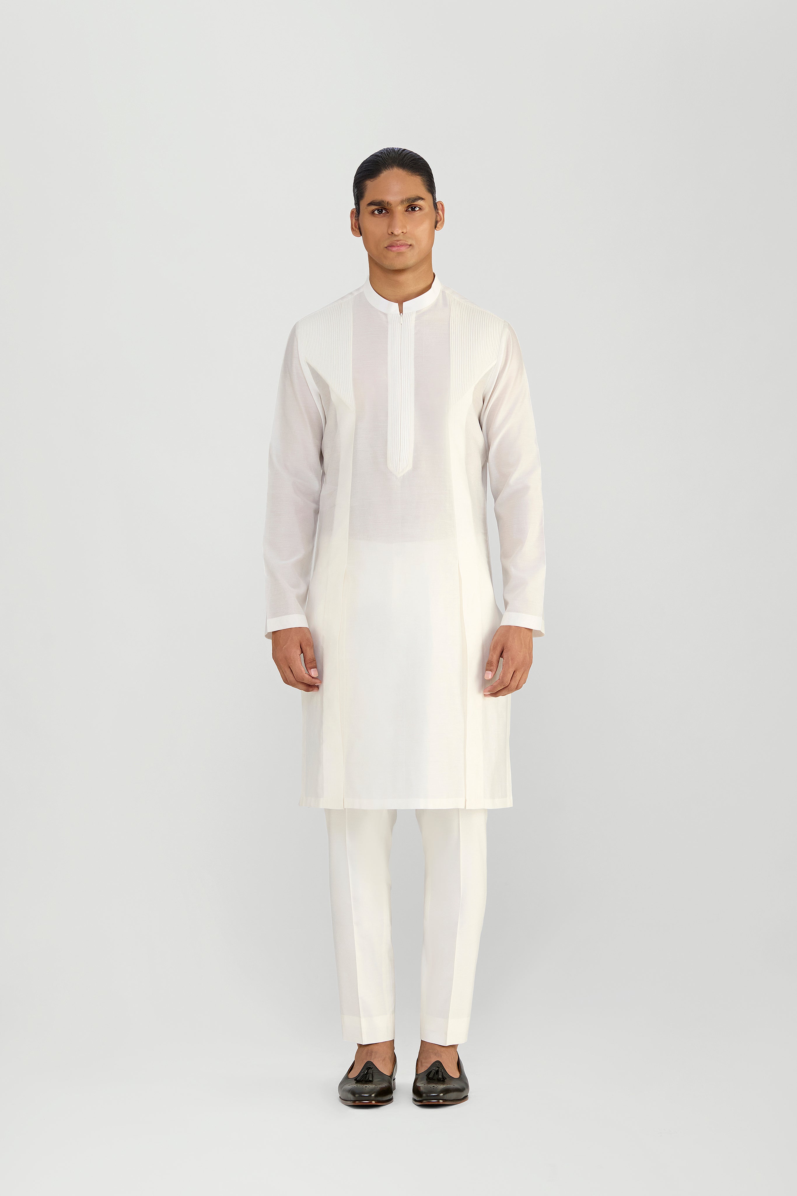 Corded Chanderi Silk Kurta Set