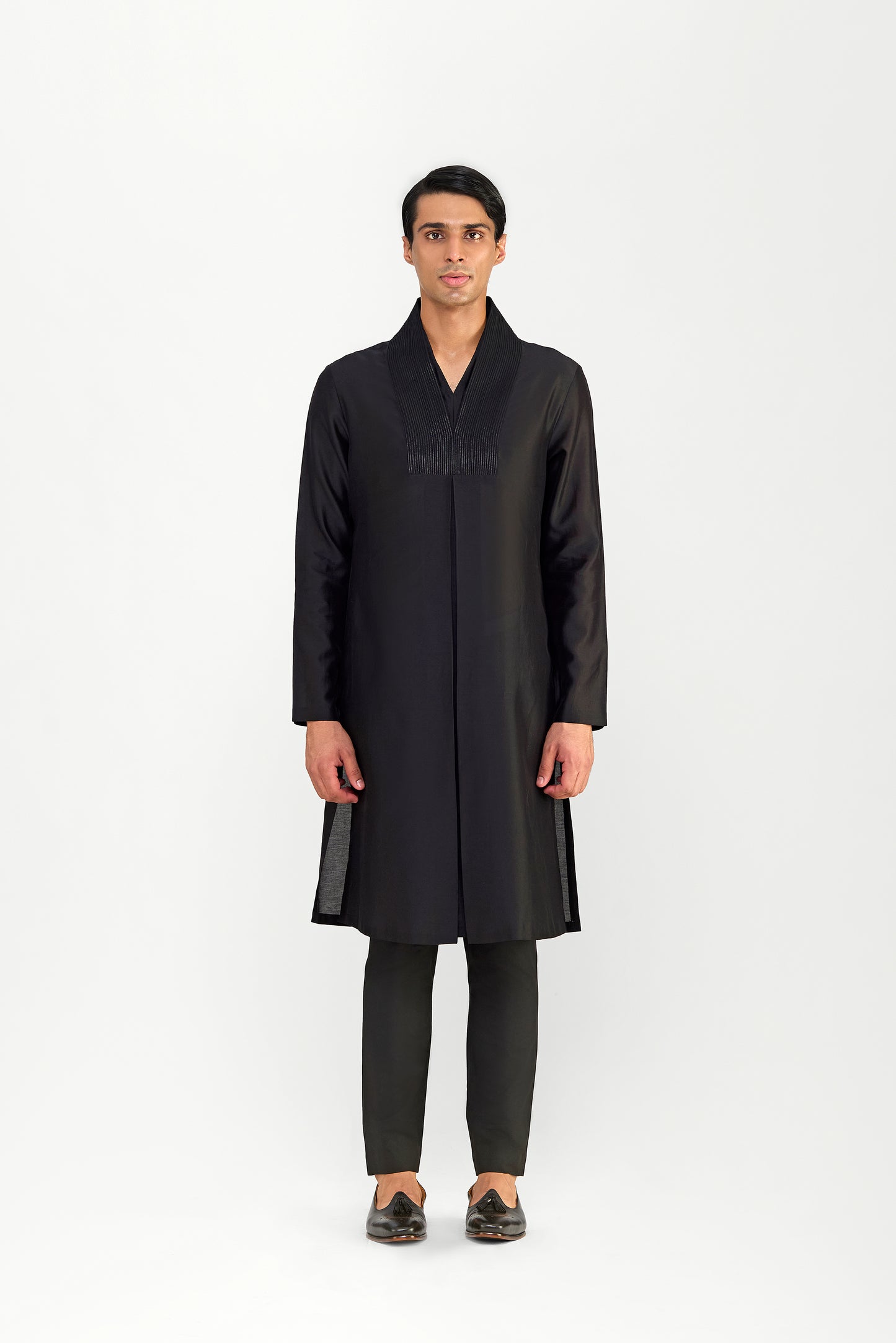 Corded Chanderi Silk Kurta Set