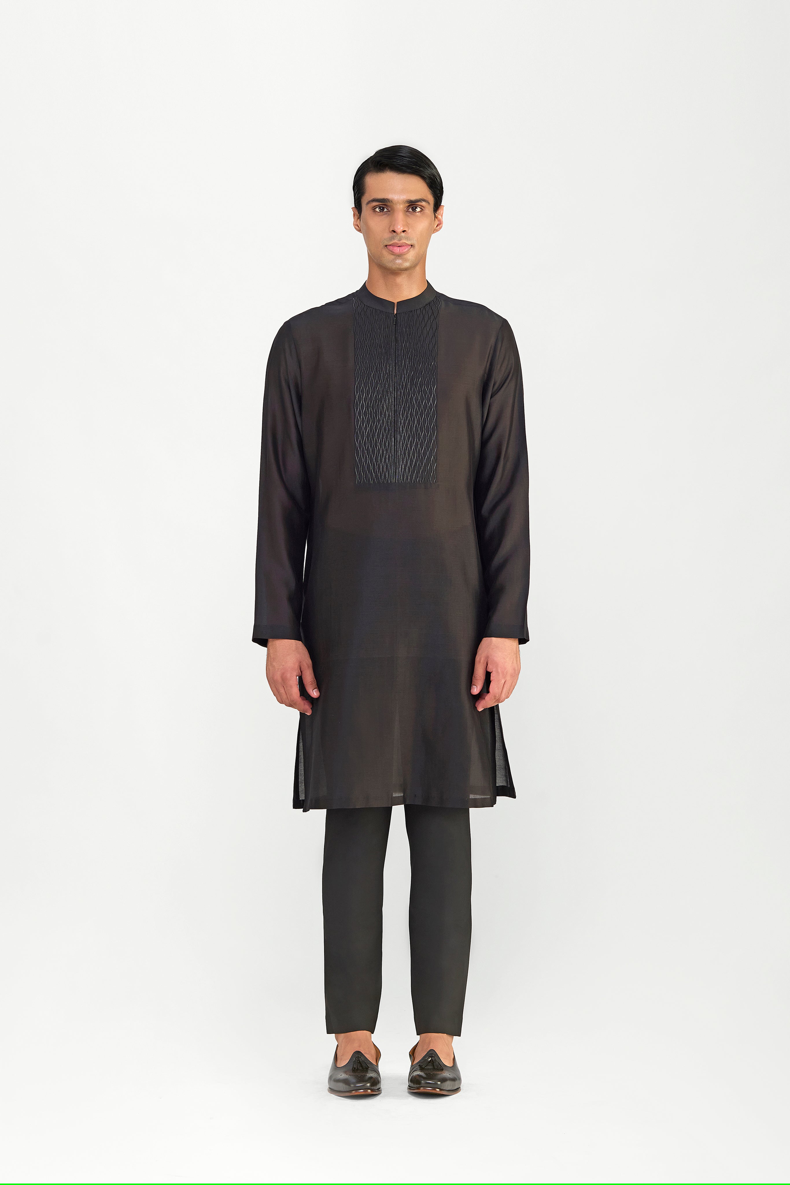 Corded Trellis Chanderi Silk Kurta Set