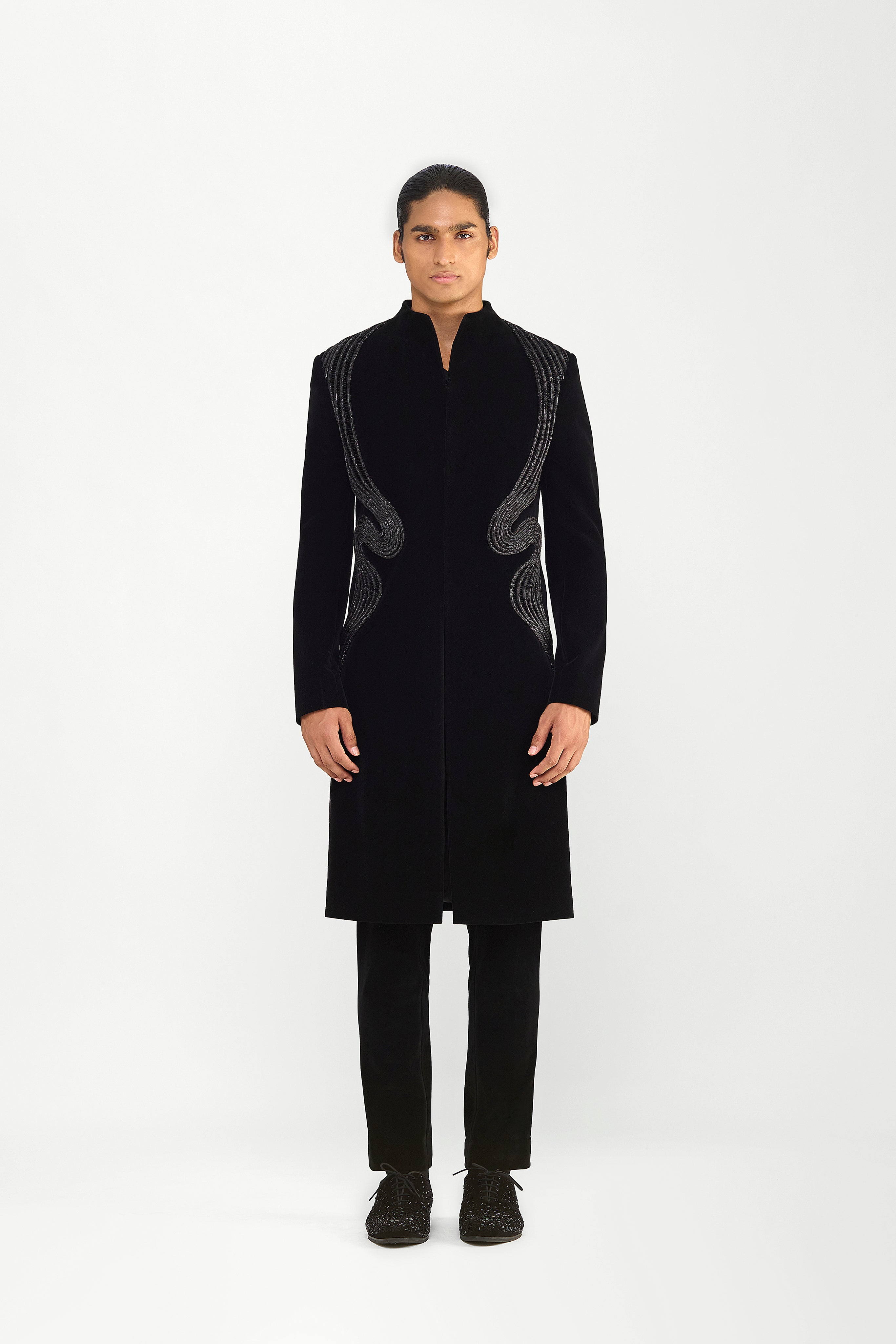 Crystalvein Long Jacket In Velvette