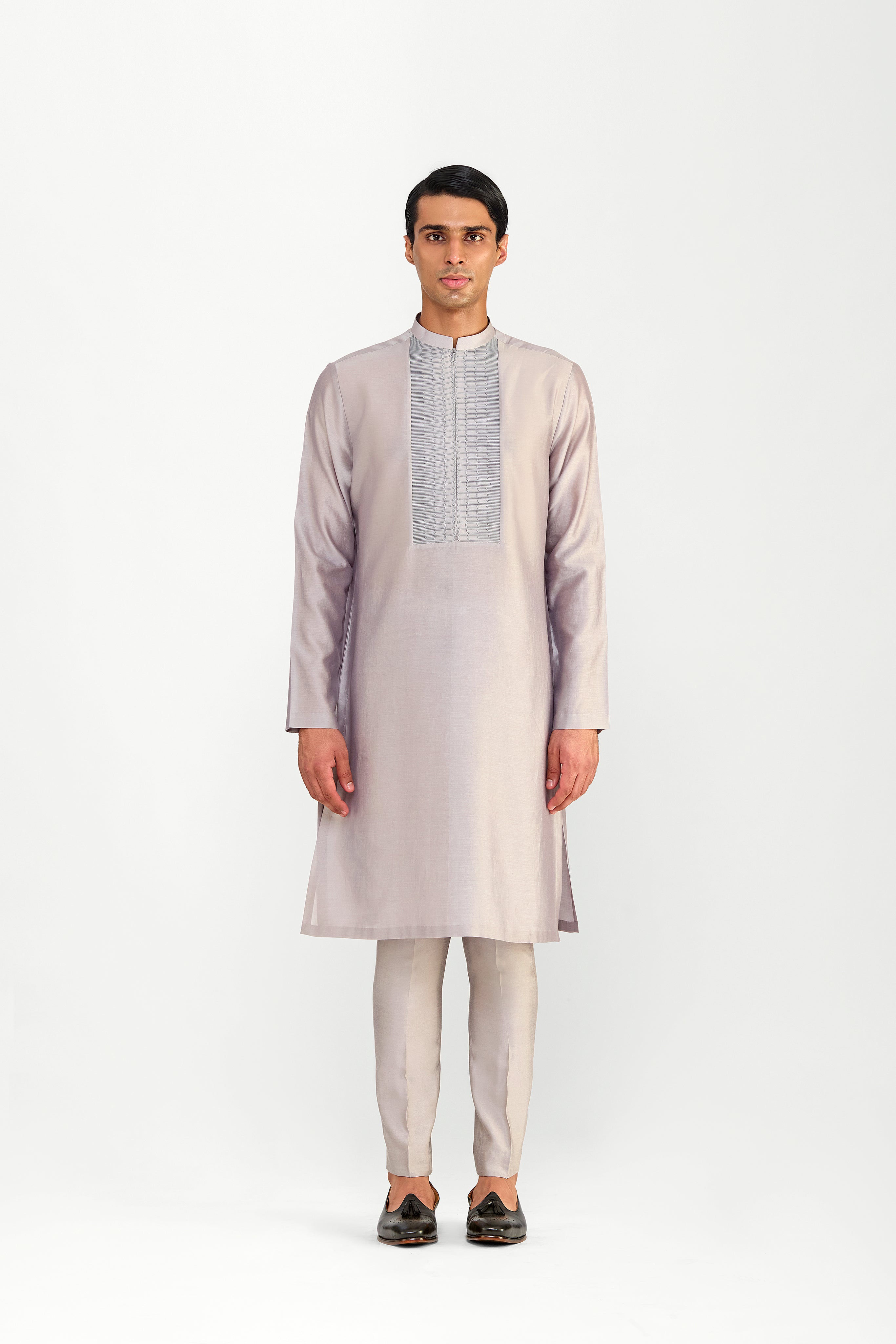 Corded Chanderi Silk Kurta Set