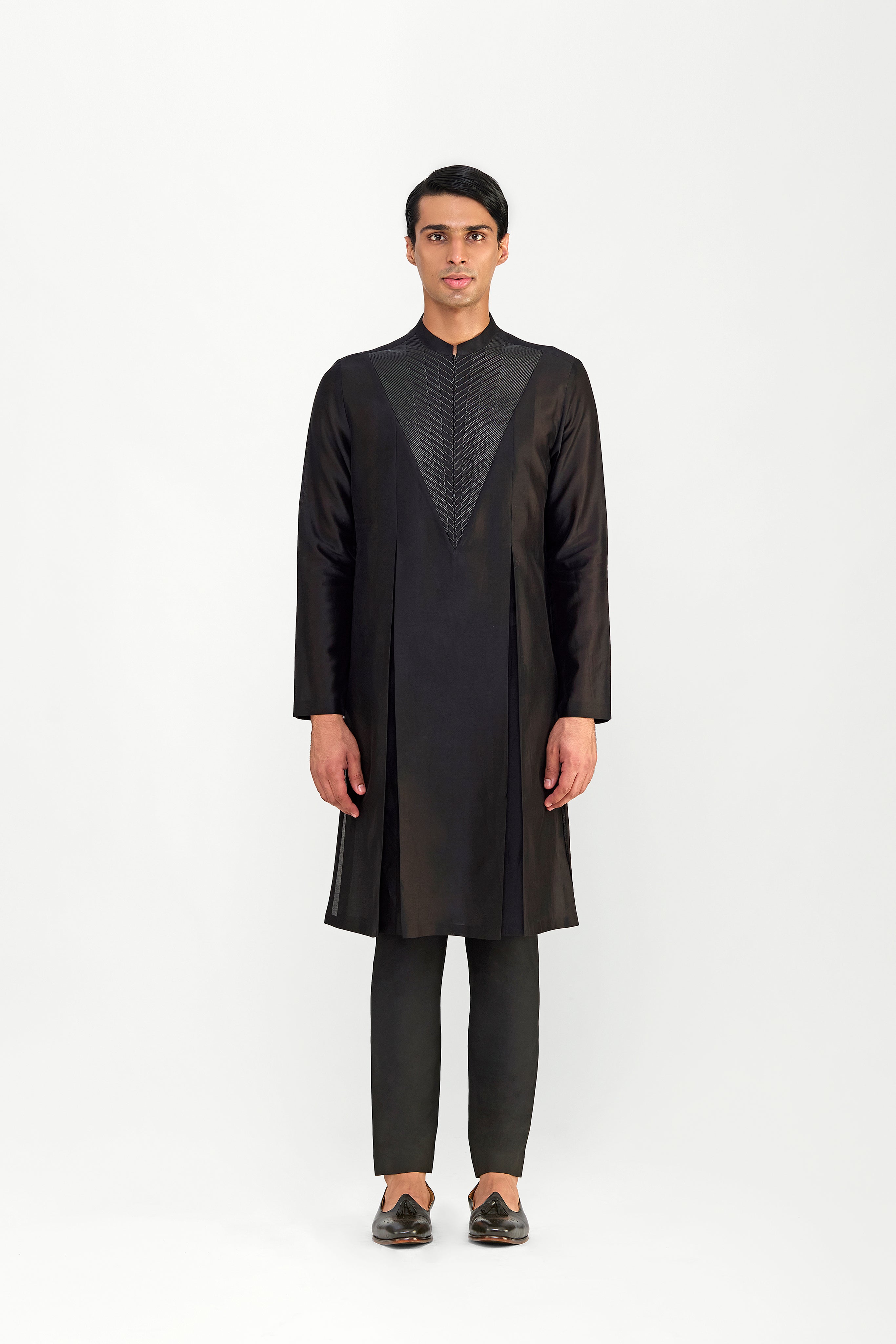 Corded Chanderi Silk Kurta Set