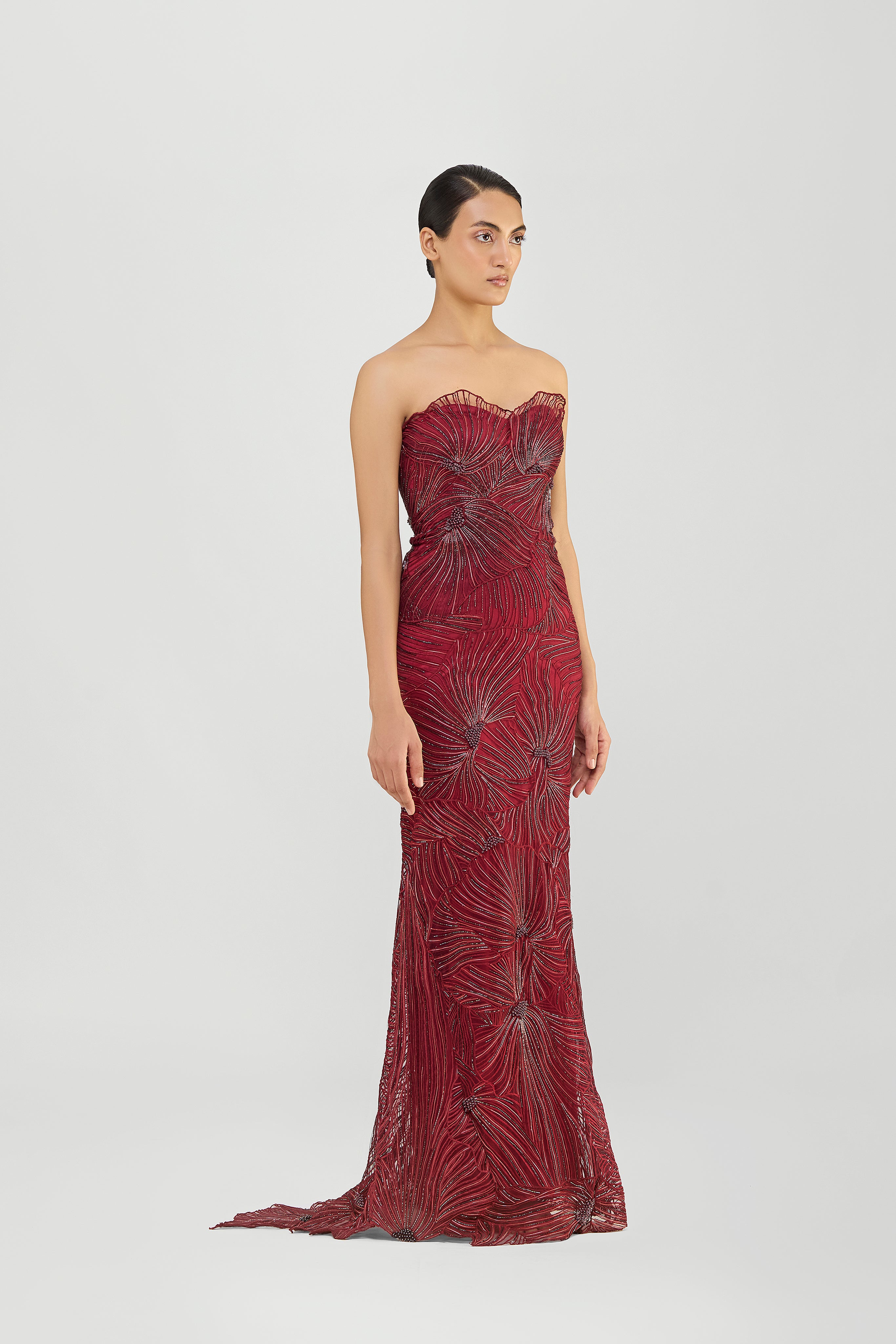 Corded Coral Gown