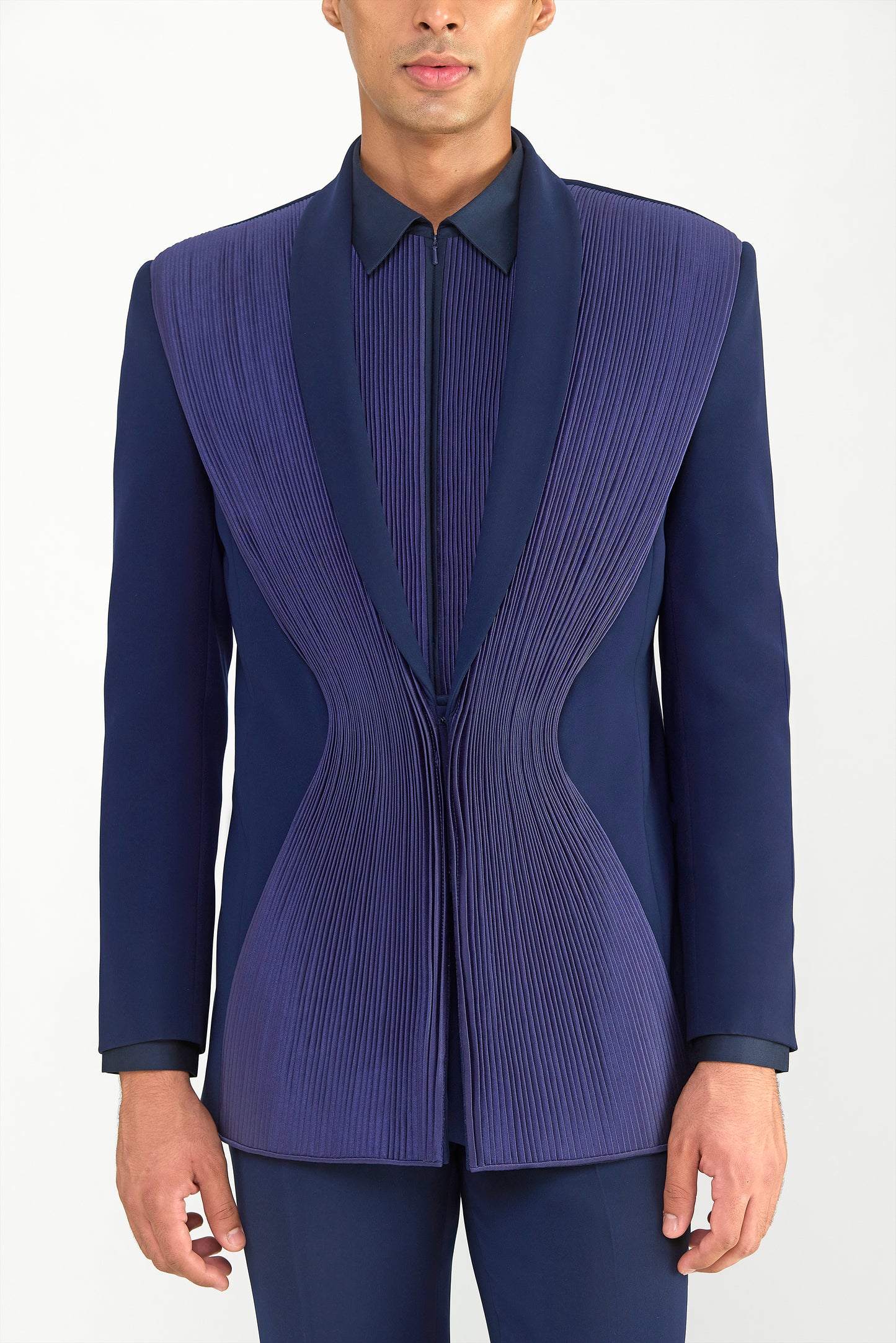 Strata Micropleated Satin Crepe Tuxedo Set