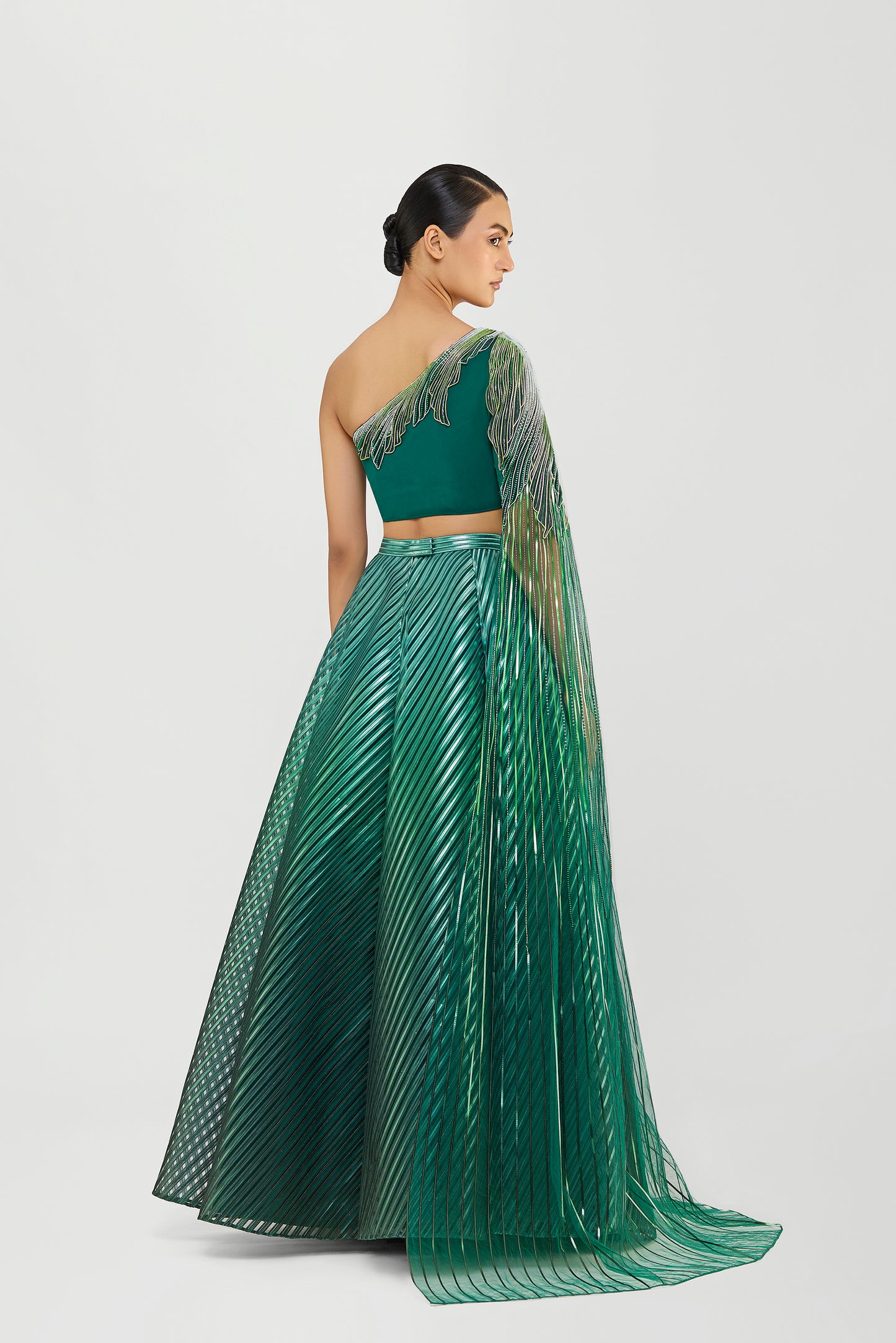 Metallic Skirt And Beaded Top