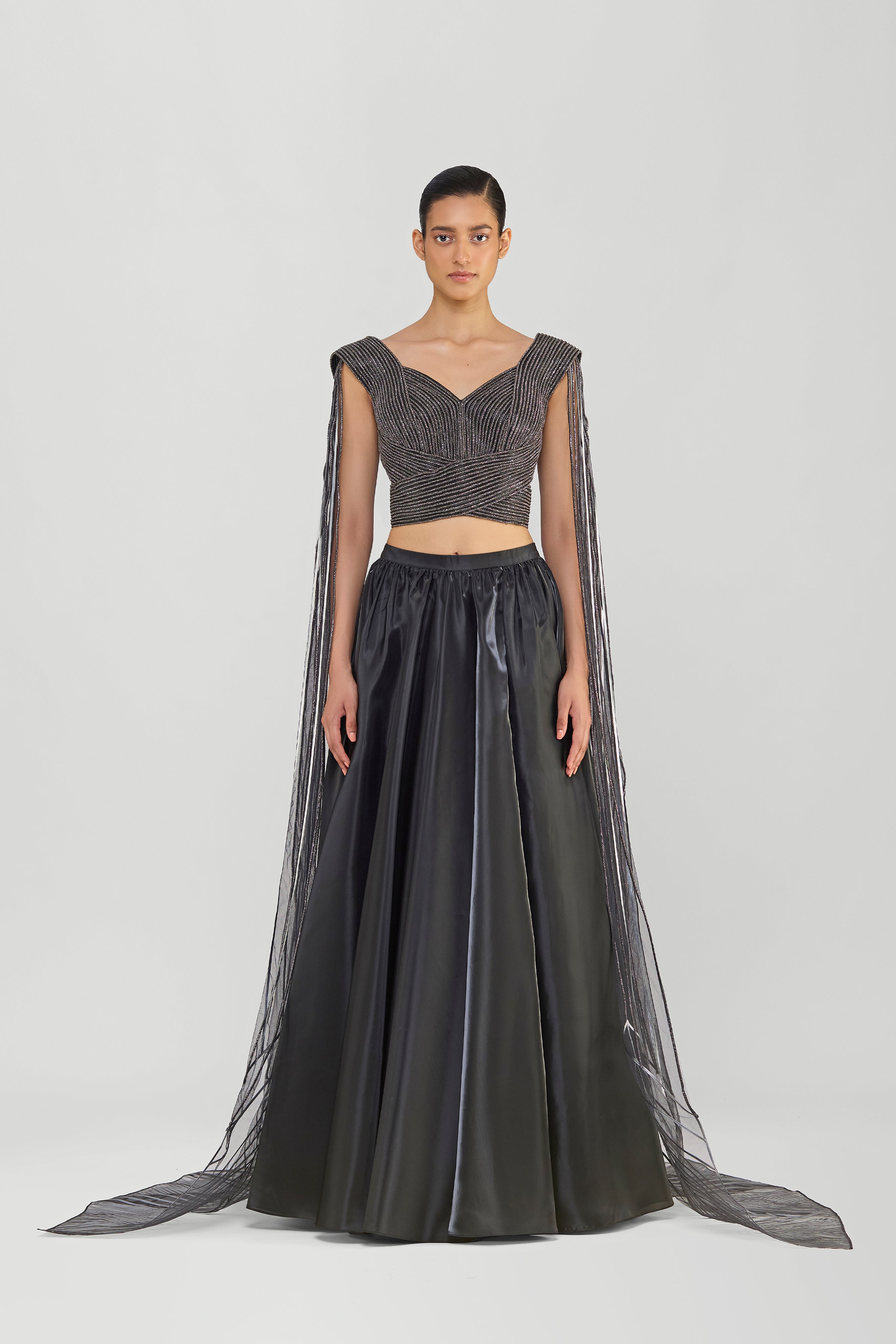 Structured Crystalvein Top And Skirt