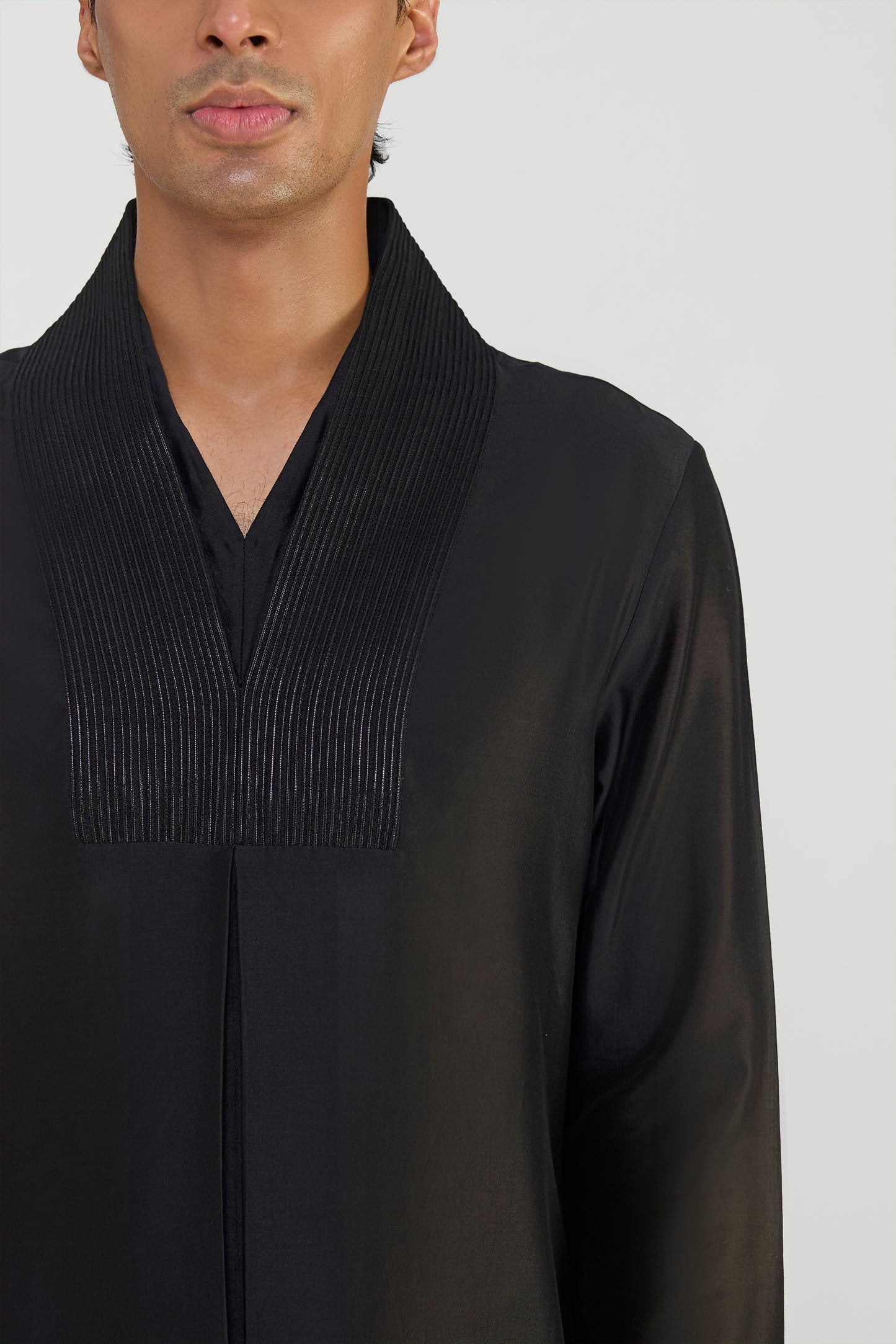 Corded Chanderi Silk Kurta Set