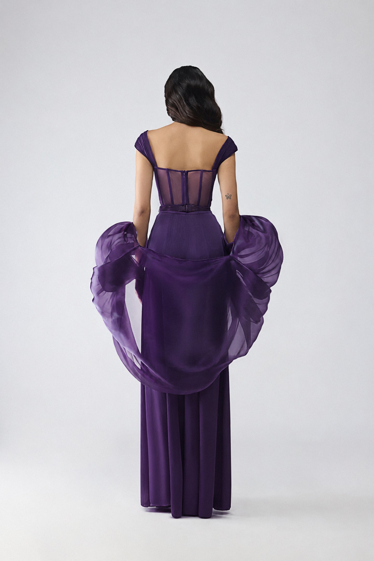 Structured Bustier With Pants And Cape