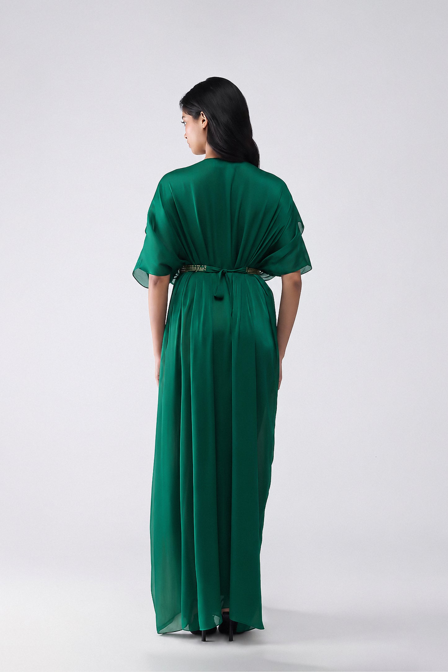 Layered Banarsi Pleated Dress