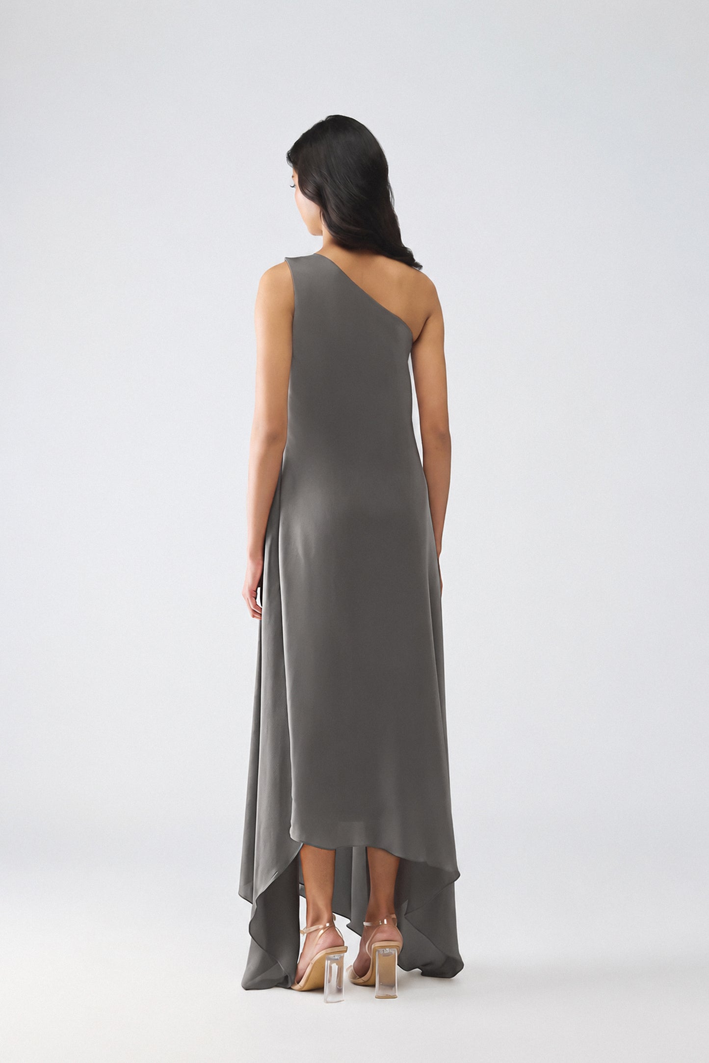 One Shoulder Crystalvein Detail Dress