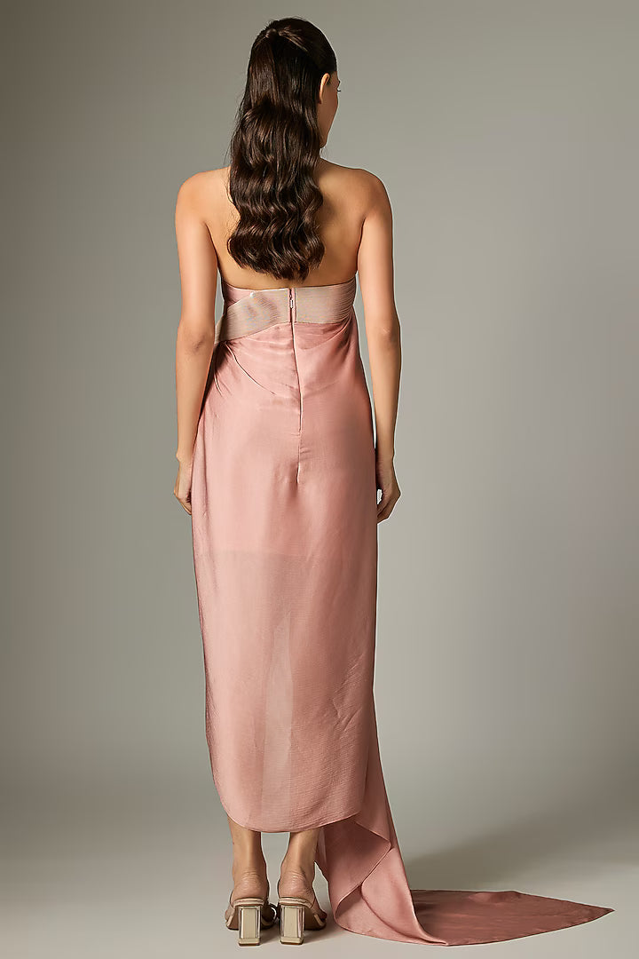 Metallic Draped Dress