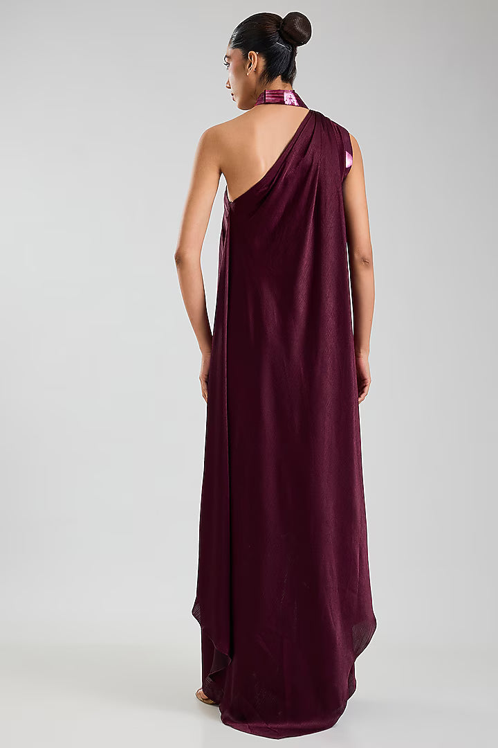 Satin Chiffon Maxi Dress